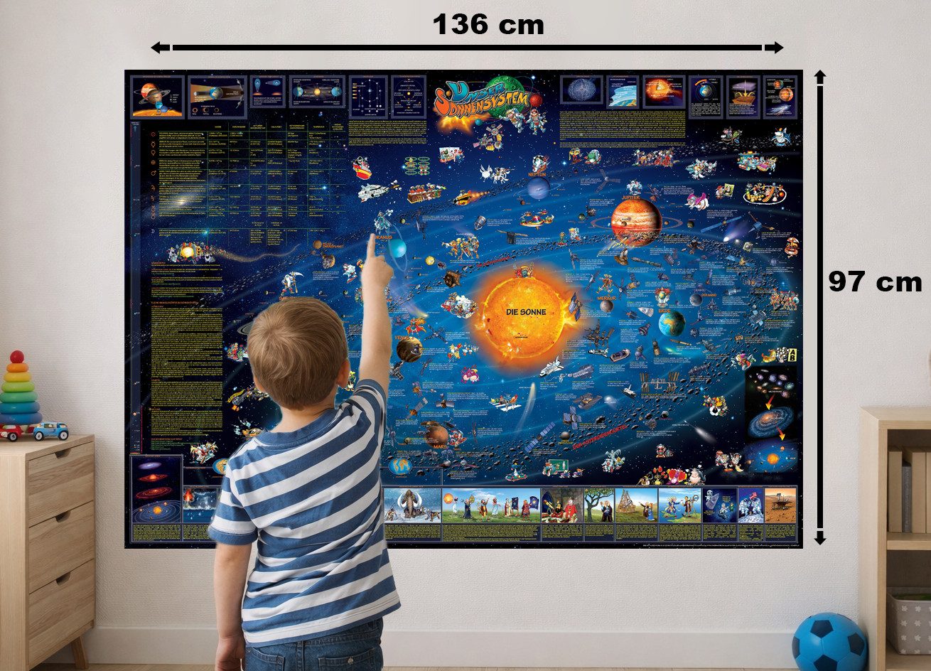 Interkart Landkarten & Globen GmbH Poster Sonnensystem Karte für Kinder - Deutsch - XXL - Beschichtet – Bild 4 von 5