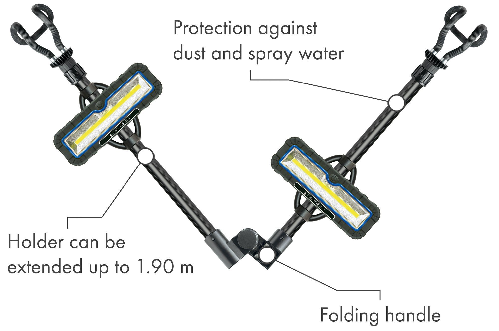 weiß, einstellbare durch Helligkeitsstufen, COB-LED, Powerbank-Funktion, LED 661583, Magnete, ausziehbar, Arbeitsleuchte Schwaiger verschiedene Helligkeitstufen Lampen abnehmbare