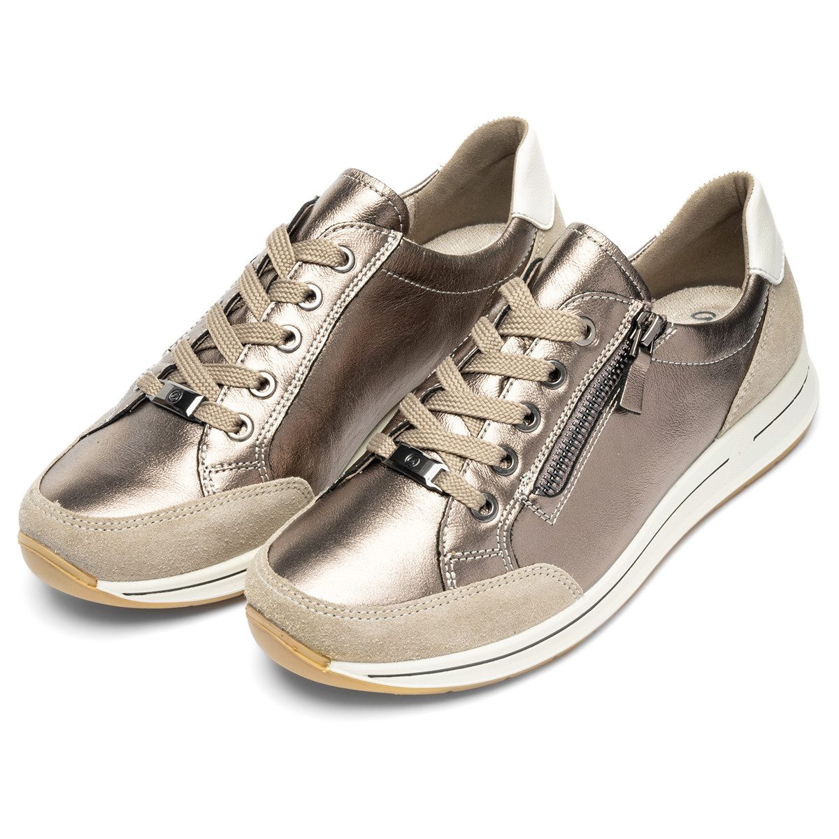Ara Ara 54801-79 OSAKA 2.0, Sneaker, Beige, metallik, Damen Sneaker