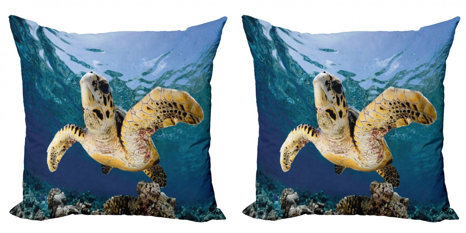 Kissenbezüge Modern Accent Doppelseitiger Digitaldruck, Abakuhaus (2 Stück), Ozean Karettschildkröten