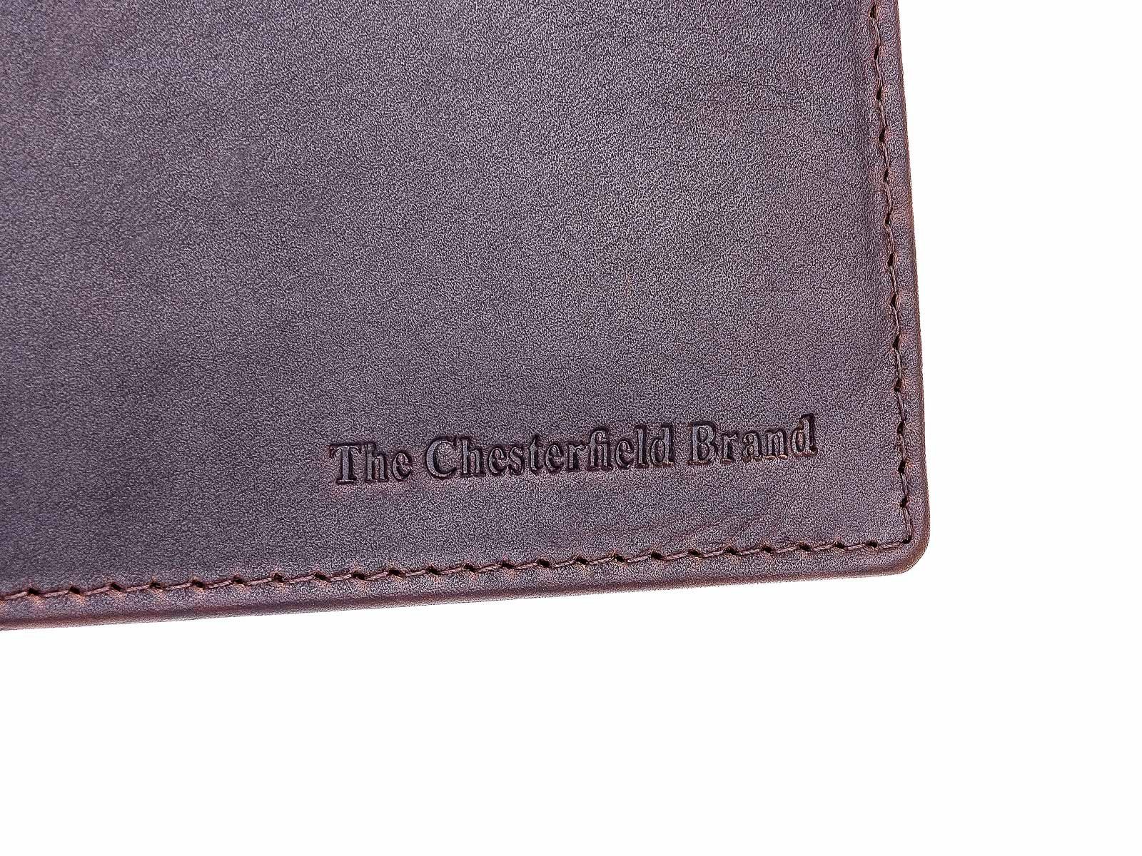 RFID The darkbrown Geldbörse (1-tlg), Leder Chesterfield Brand Scheintasche