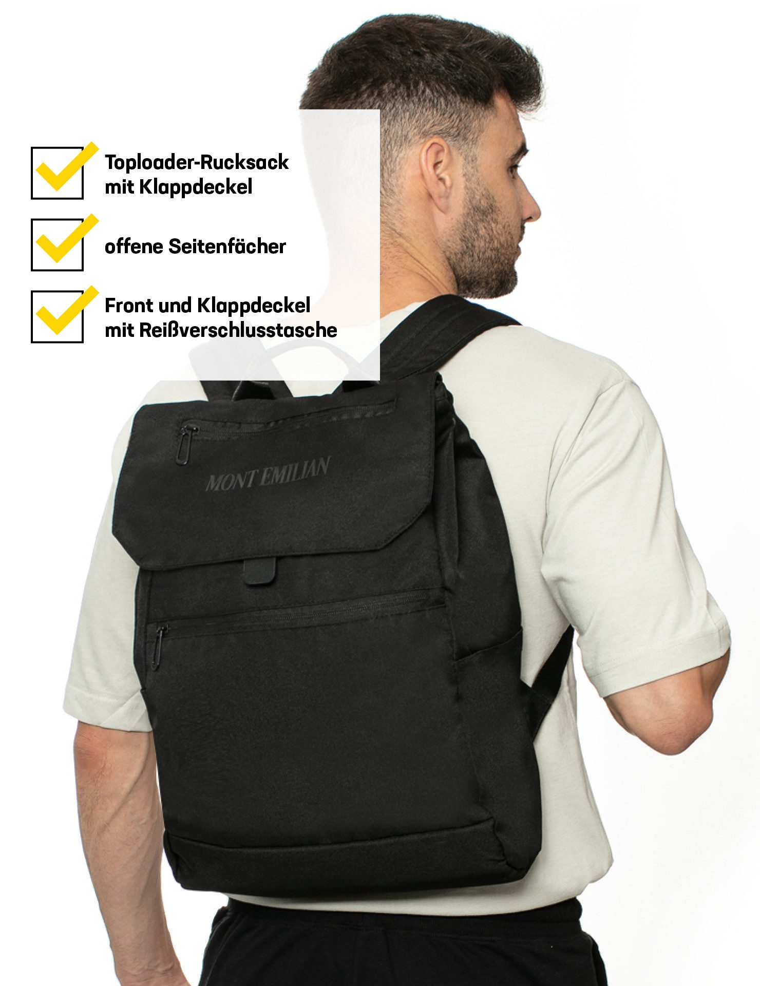 MONT EMILIAN Rucksack MONT EMILIAN "Brest" Freizeit Rucksack, gepolstertes Rückenteil mit stabilisierenden Nähten