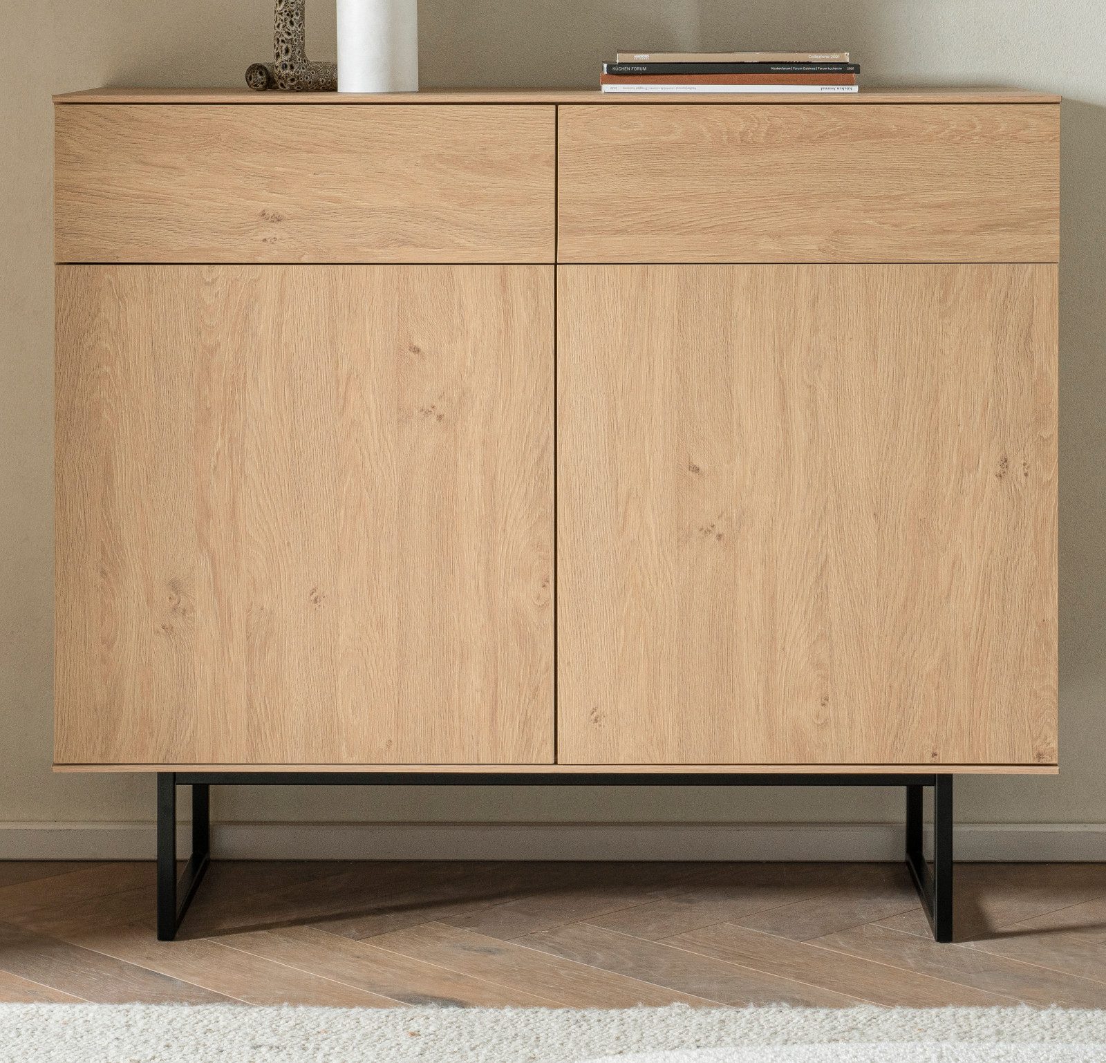 Furn.Design Sideboard Breda (Kommode in Eiche Dekor, 115 x 98 cm), mit Push günstig online kaufen