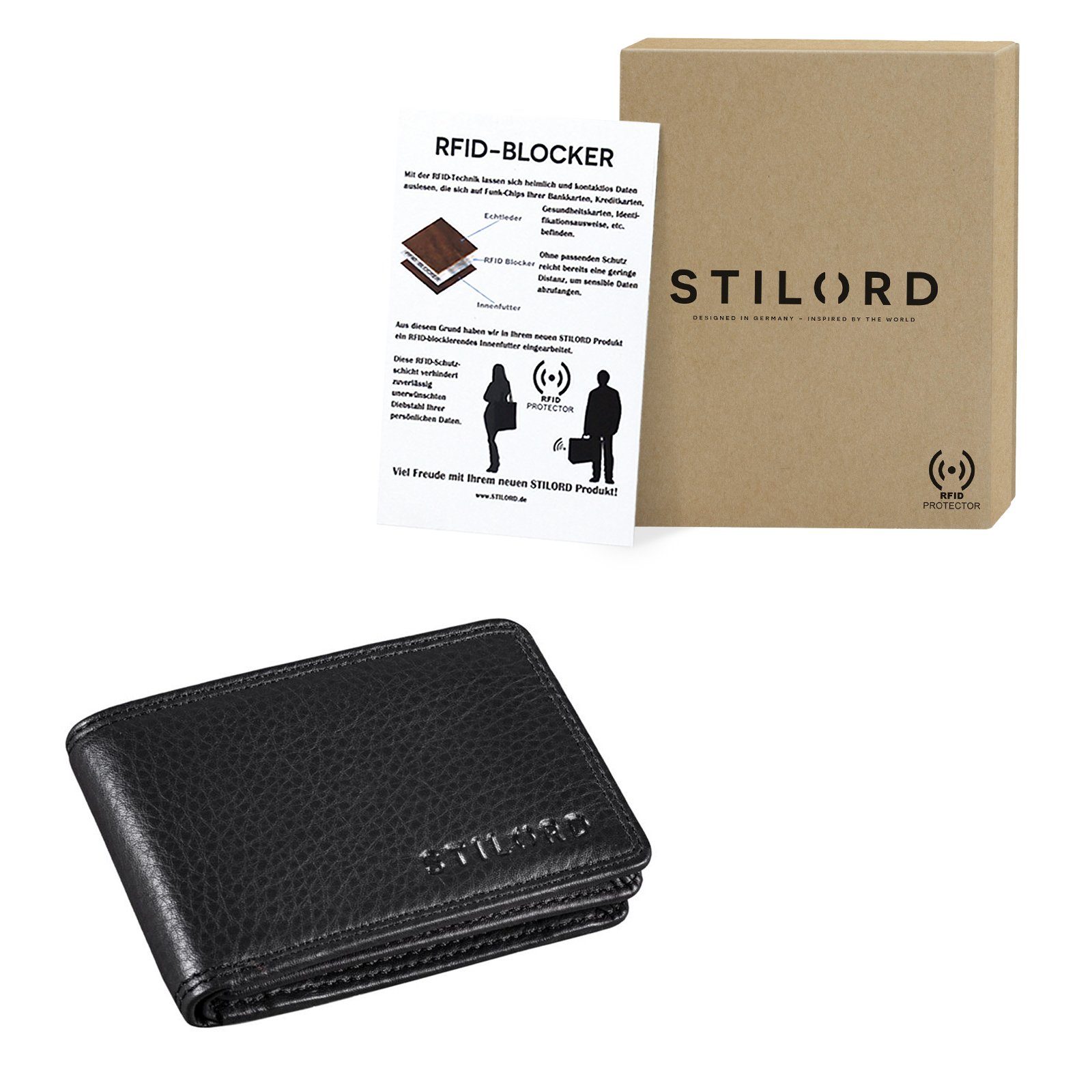 STILORD Geldbörse "Jay" Mini Geldbörse Herren RFID Leder – Bild 3 von 5