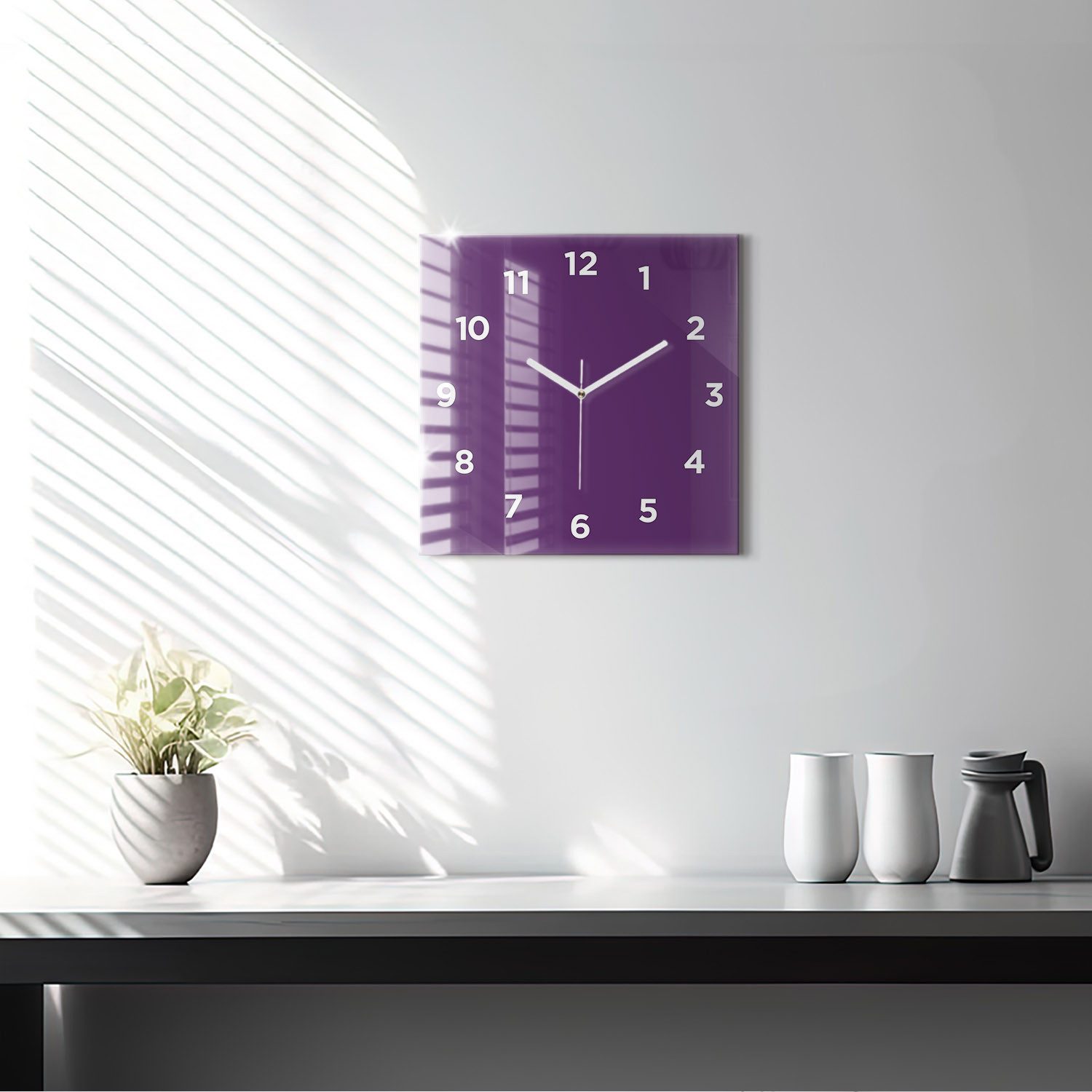 Tulup Wanduhr Glasuhr Modernistische Glaswanduhr 30x30cm Uhr aus gehärtetem Glas