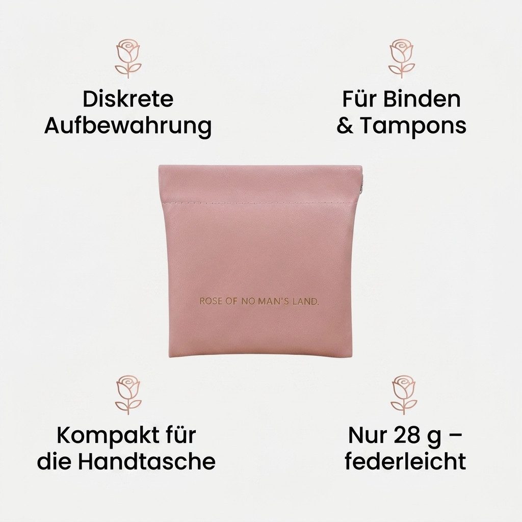 H-basics Kosmetiktasche Tampon Binden Etui 13x13 cm Rosa Snap-Verschluss – Bild 4 von 5