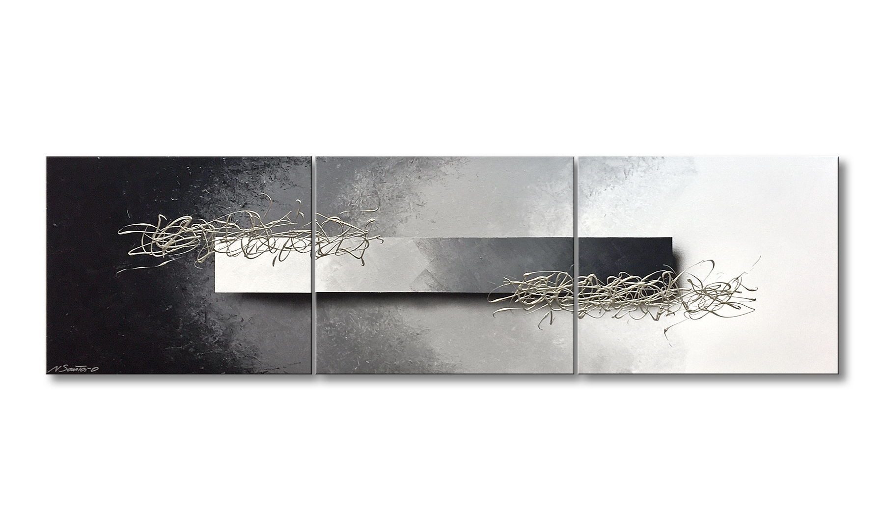 WandbilderXXL Gemälde Opinions 180 x 50 cm, Abstraktes Gemälde, handgemaltes Unikat