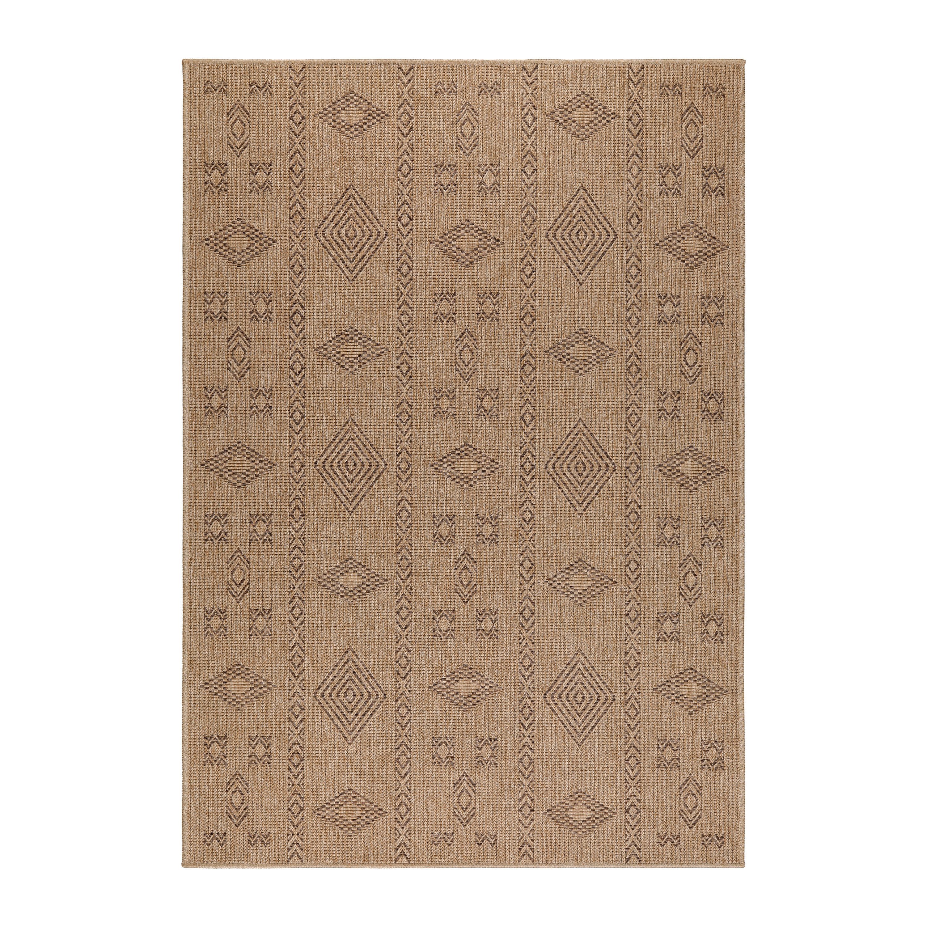 Teppium Teppich Vintage Design, Rechteckig, Höhe: 5 mm, Outdoor Teppich Vintage Design Natur Optik für Küche Balkon Terrasse