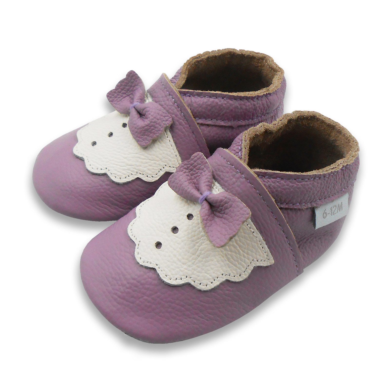 Basrakids Basrakids Baby Lederpuschen mit Fliege rutschfest Lauflernschuhe Lauflernschuh