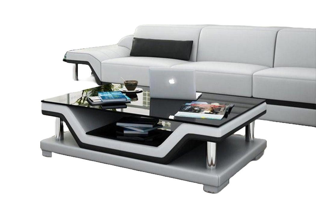 JVmoebel Couchtisch Schwarzer Glastisch mit gepolstertem Design für modernes Wohnen, Made in Europa