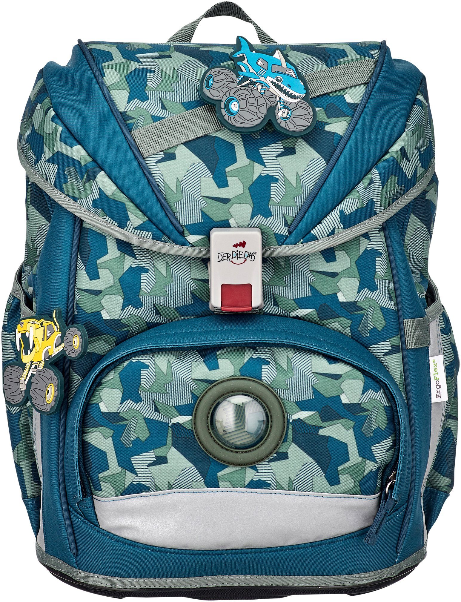 DerDieDas® Schulrucksack ErgoFlex, Monstertruck (Set, 5-tlg)