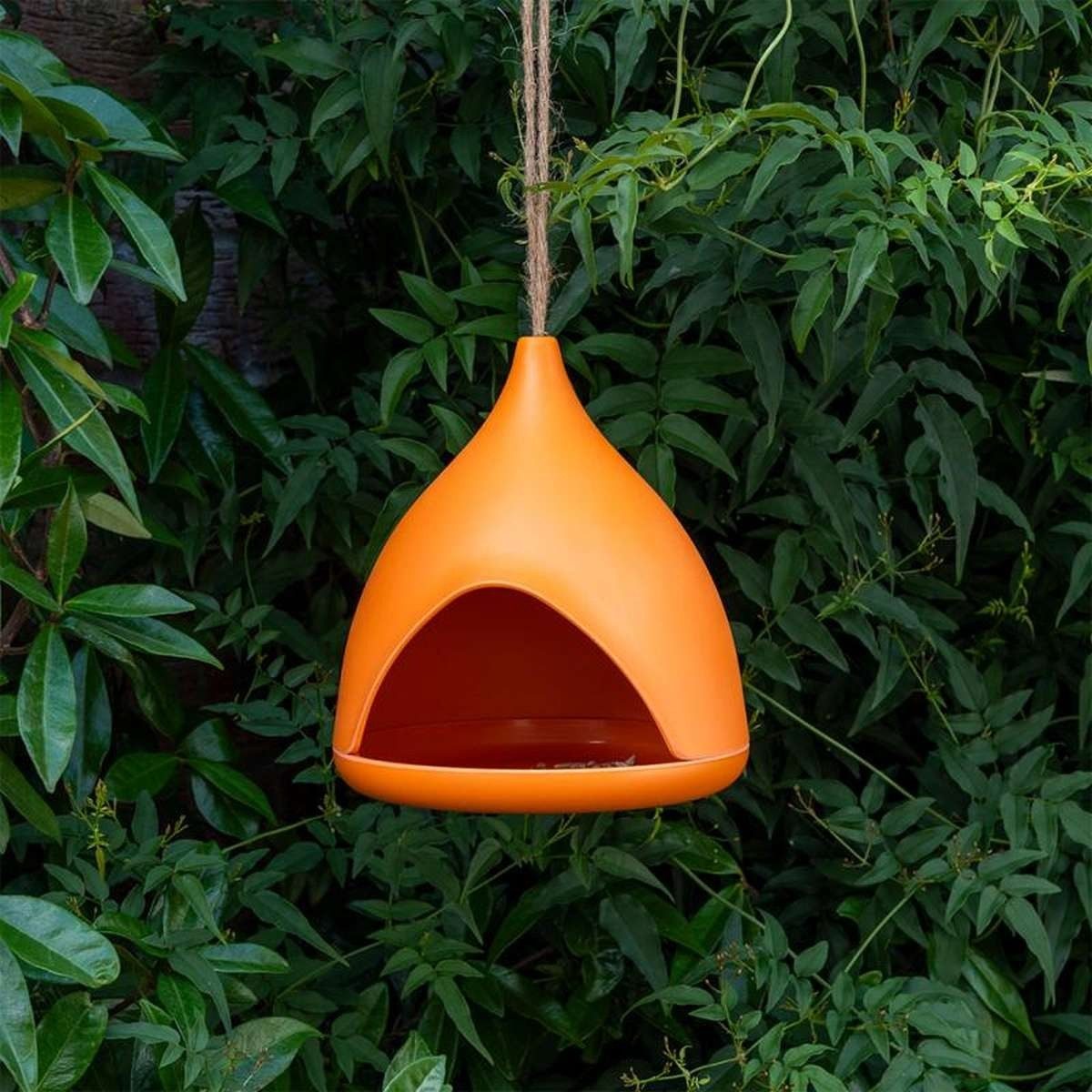 Rex London Vogelhaus Futterstation für Vögel aus Bambusfaser 17,5x19,5cm Futterhaus