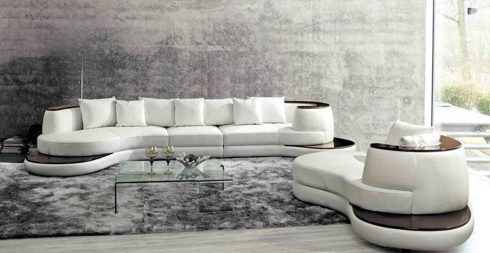 JVmoebel Ecksofa Stilvolles Leder Ecksofa - Rundsofa für Wohnlandschaft, Made in Europa