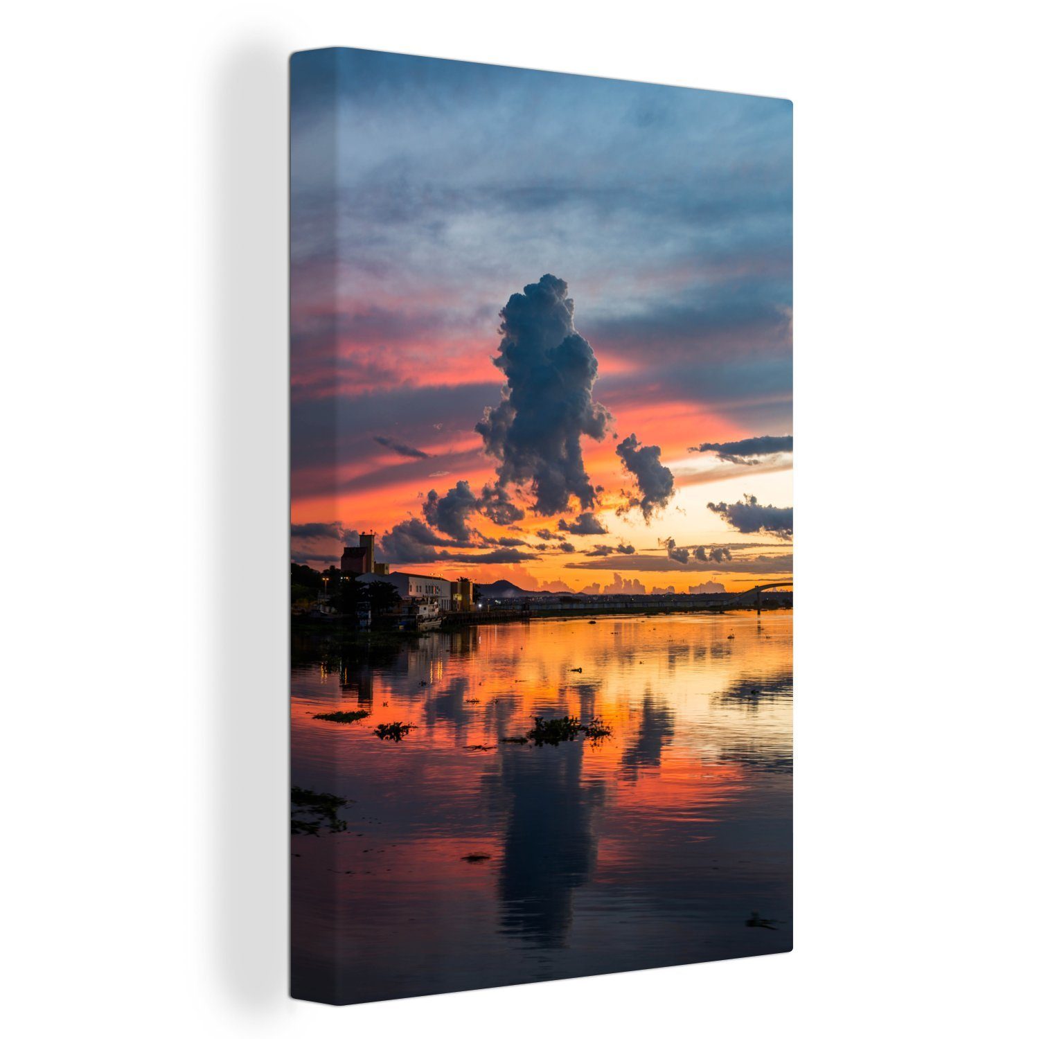 OneMillionCanvasses® Leinwandbild Das Pantanal bei Sonnenuntergang in Brasilien, (1 St), Leinwandbild fertig bespannt inkl. Zackenaufhänger, Gemälde, 20x30 cm