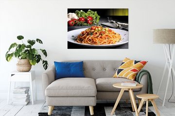 Pixxprint Leinwandbild Leckere Spaghetti Italia, Leckere Spaghetti Italia (1 St), Leinwandbild fertig bespannt, inkl. Zackenaufhänger