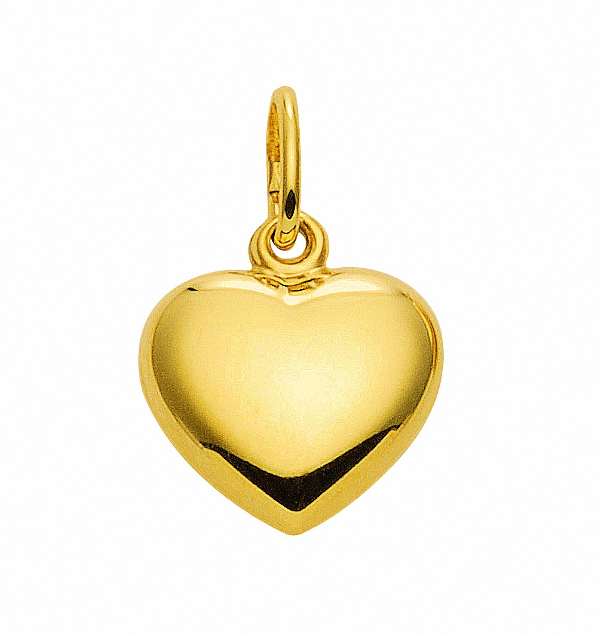Adelia´s Kette mit Anhänger Anhänger Schmuckset 925 - Inkl. Gold 585 Silber cm Halskette, 45 mit Halskette vergoldeter verstellbarer Set Herz