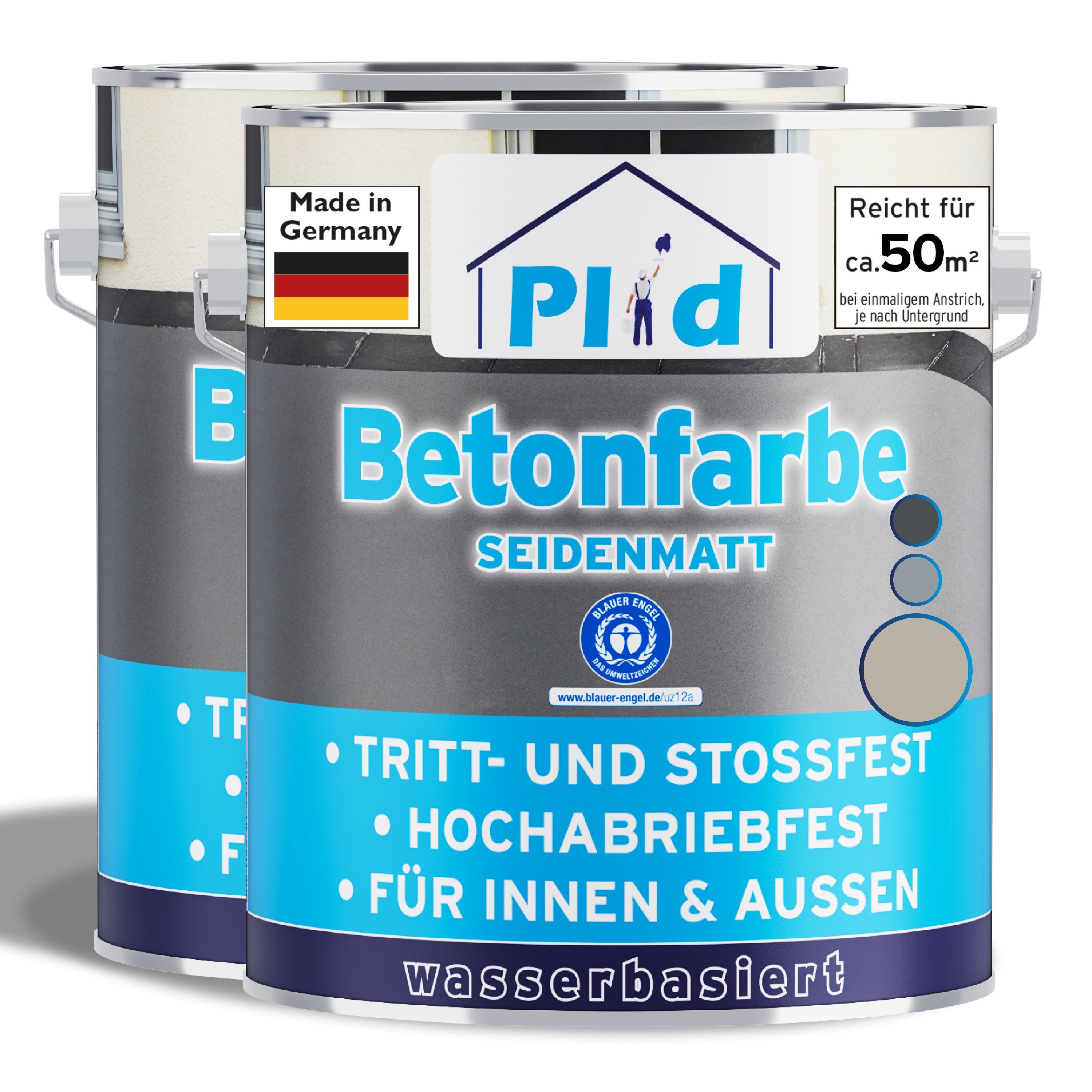 Acryl-Flüssigkunststoff Betonfarbe Bodenbeschichtung Bodenfarbe Sockelfarbe Flüssigkunstoff