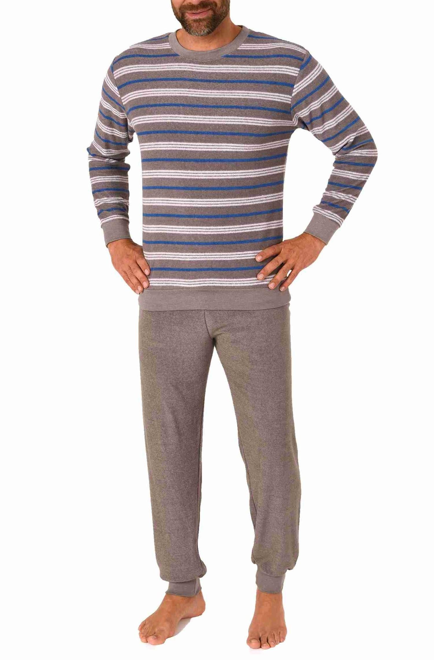 RELAX by Normann Pyjama Herren Frottee Schlafanzug mit Bündchen - auch in Übergrößen