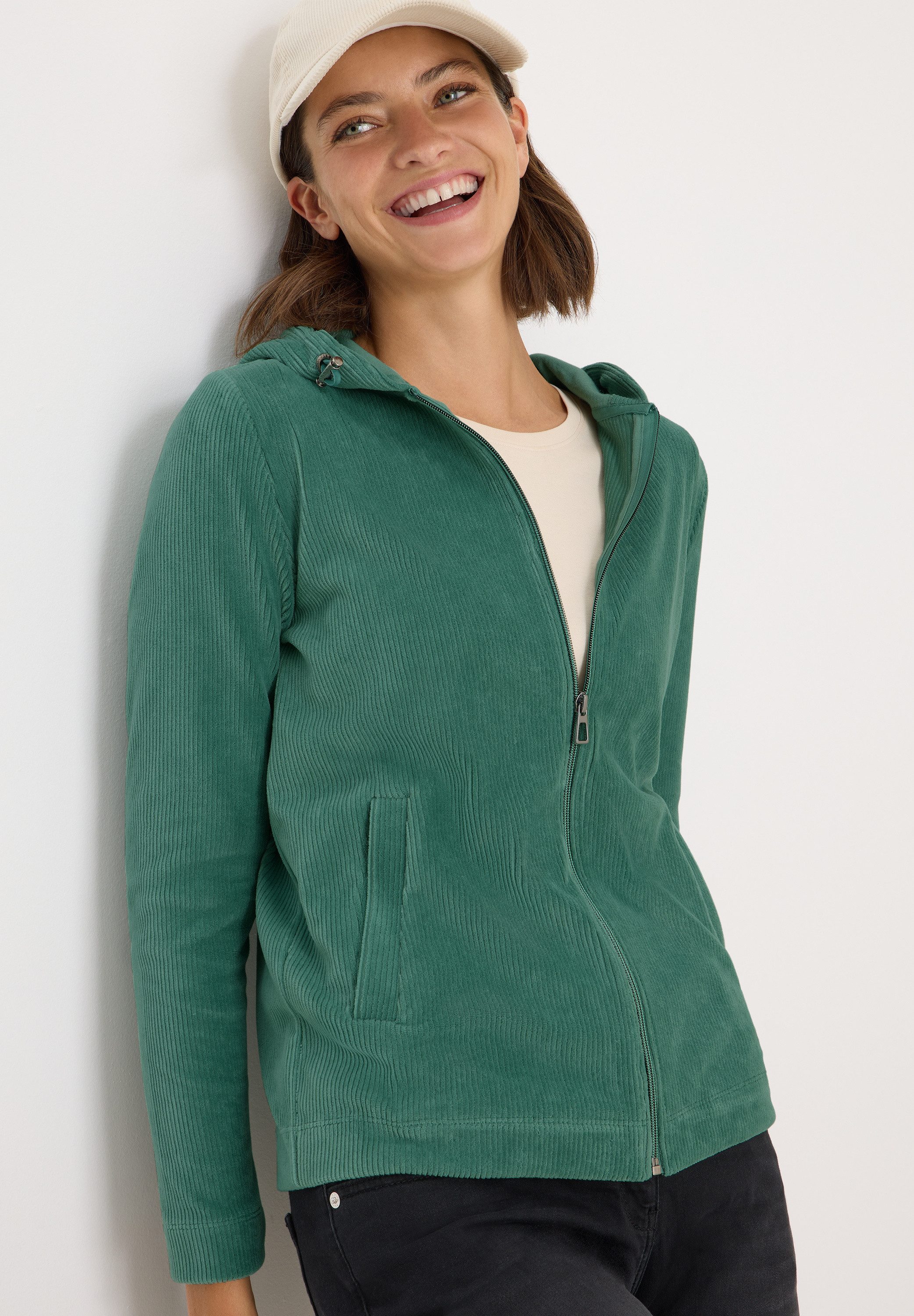 CECIL Cardigan Cord mit Kapuze günstig online kaufen