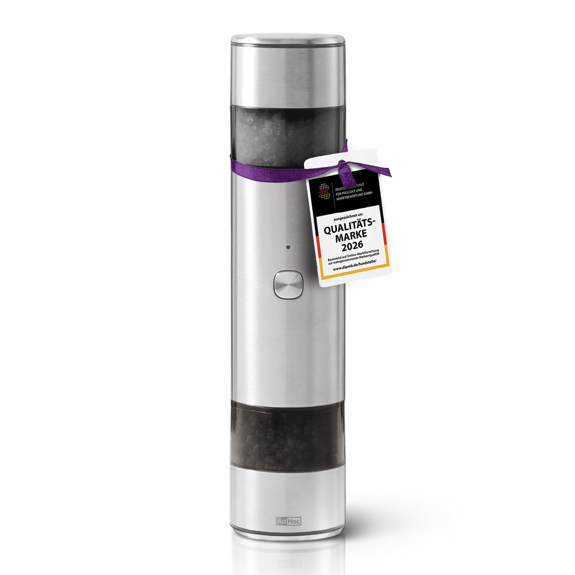 AdHoc Salz-/Pfeffermühle i.Mill Duo Akku, CeraCut® Ceramic-Mahlwerk, GravitySwitch-Automatik, SilentDrive-Motor