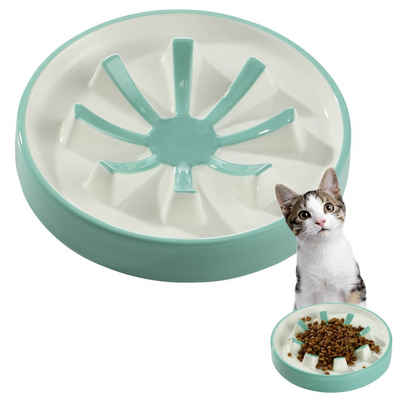 Navaris Tier-Beschäftigungsspielzeug Antischlingnapf Hund und Katze - Slow Feeder Hund - Antischlingnapf, Keramik