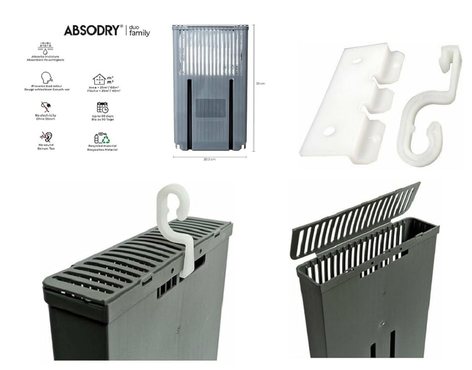 Absodry duo family Luftentfeuchter Absodry Duo Family Hänge Luftentfeuchter für Schränke 221-dfc-e8