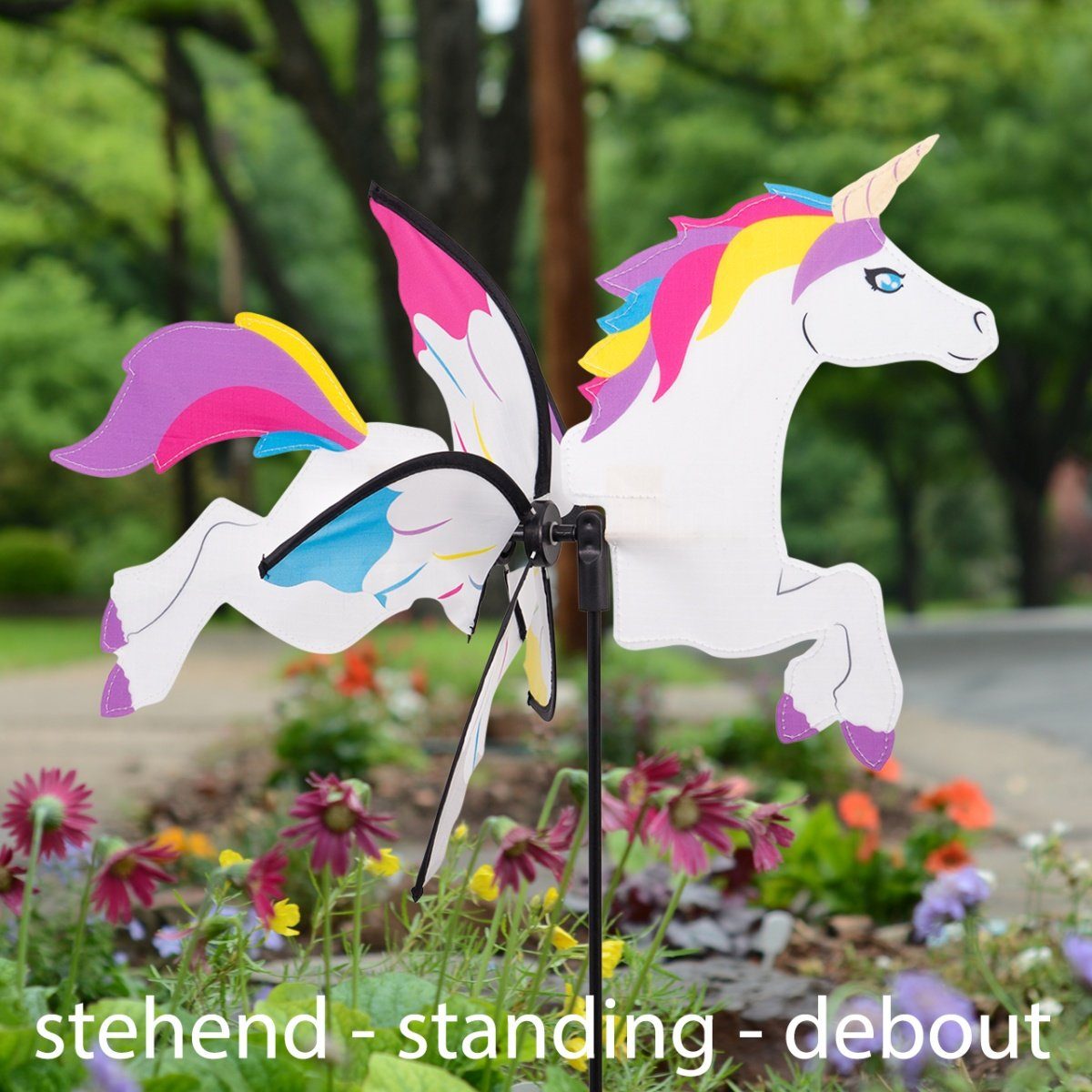 CiM Petite - oder Ø31x41x90cm Mobile mit mit 2in1 Standstab Windrad UNICORN, Windspiel Hängeset