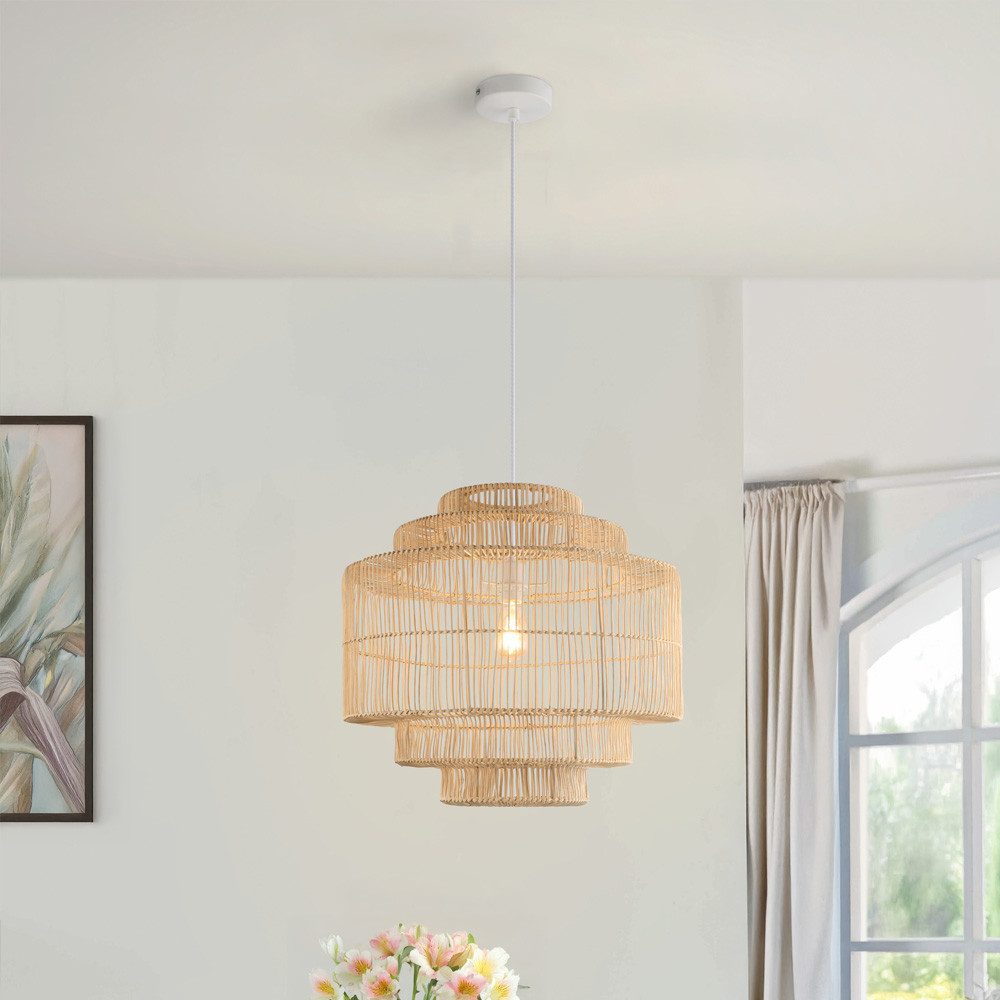 HOME DELUXE Hängeleuchte aus Rattan - SIA, gewebte Rattan-Pendelleuchte, Ko günstig online kaufen