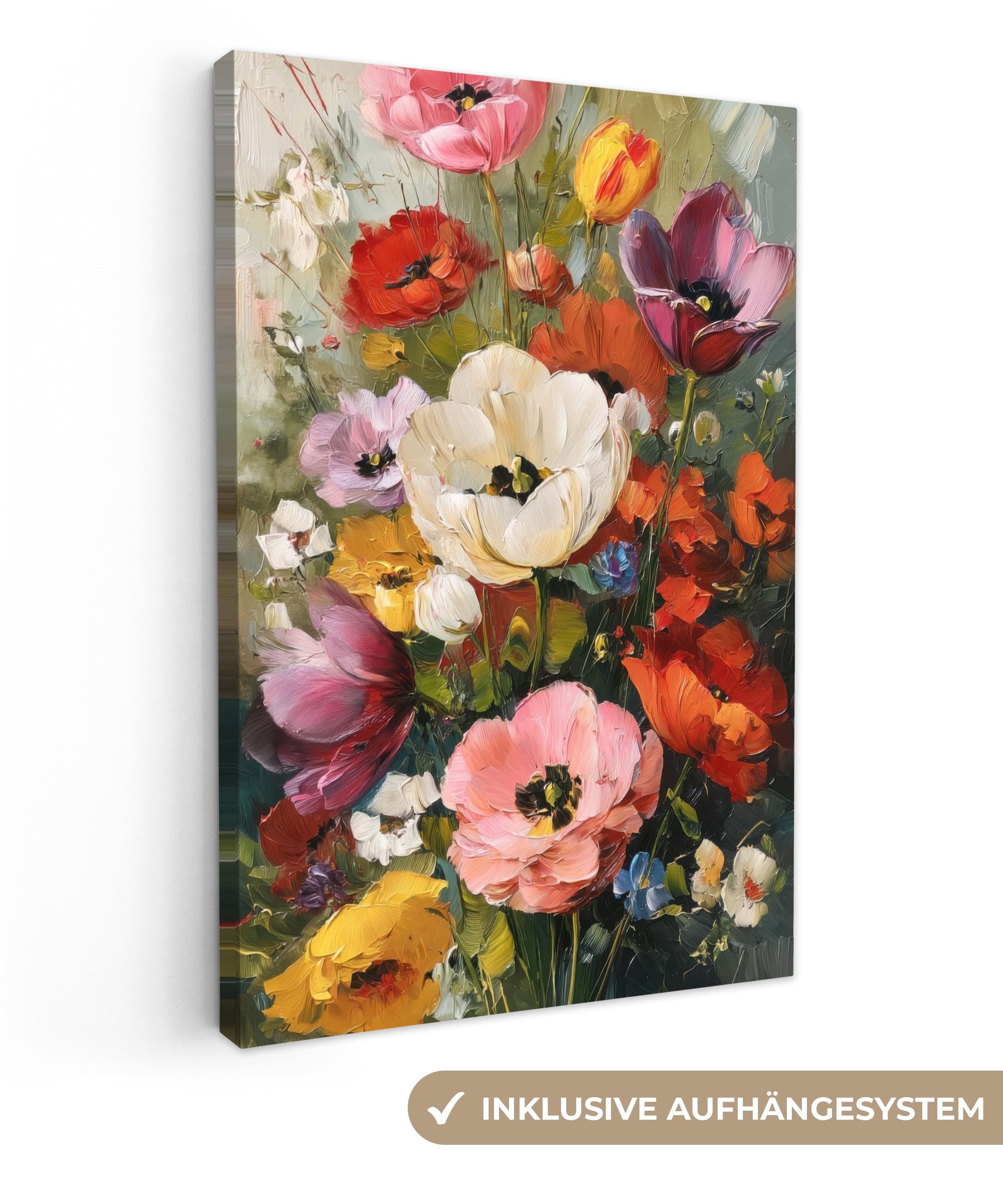 OneMillionCanvasses® Leinwandbild Heiteres Bouquet - Dynamisch - Dezente Fa günstig online kaufen