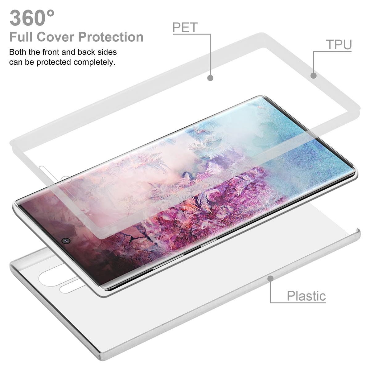 Cadorabo Handyhülle für Samsung Galaxy NOTE 10 PLUS Hülle Samsung Galaxy NOTE 10 PLUS, Flexible Case Handy Schutzhülle - Hülle - Back Cover 360° Grad