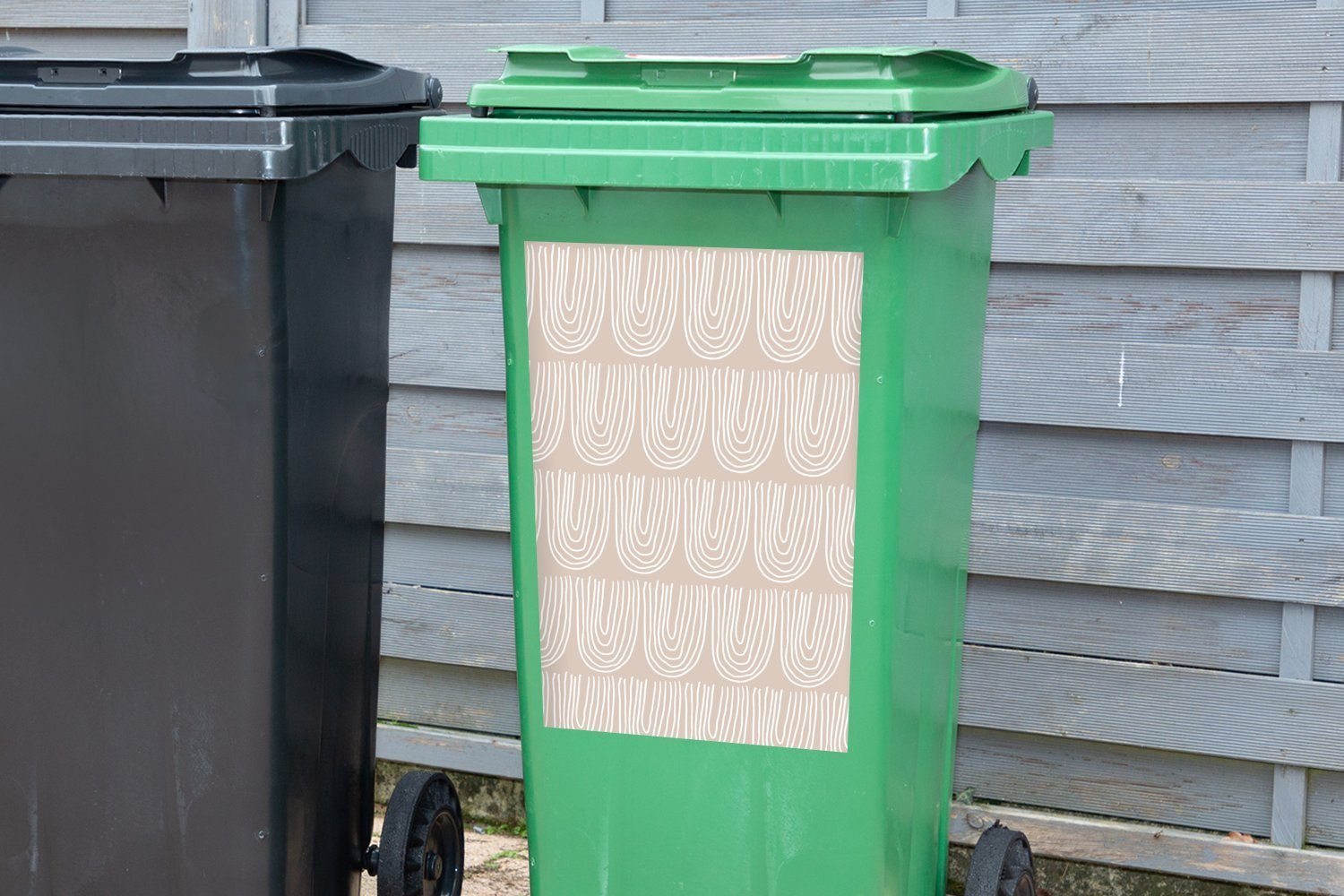 MuchoWow Wandsticker Sommer - Bögen St), - Container, Mülleimer-aufkleber, Sticker, Pastell (1 Abfalbehälter Mülltonne