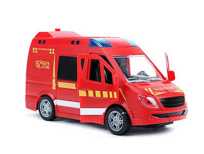 Toi-Toys Spielzeug-Feuerwehr Feuerwehrauto 112 mit Licht Sound Friktion 22cm Feuerwehr 68, (Auto Bus Spielzeugauto Spielzeug Geschenk), Auto Rettungsdienst Modellauto Modellbus