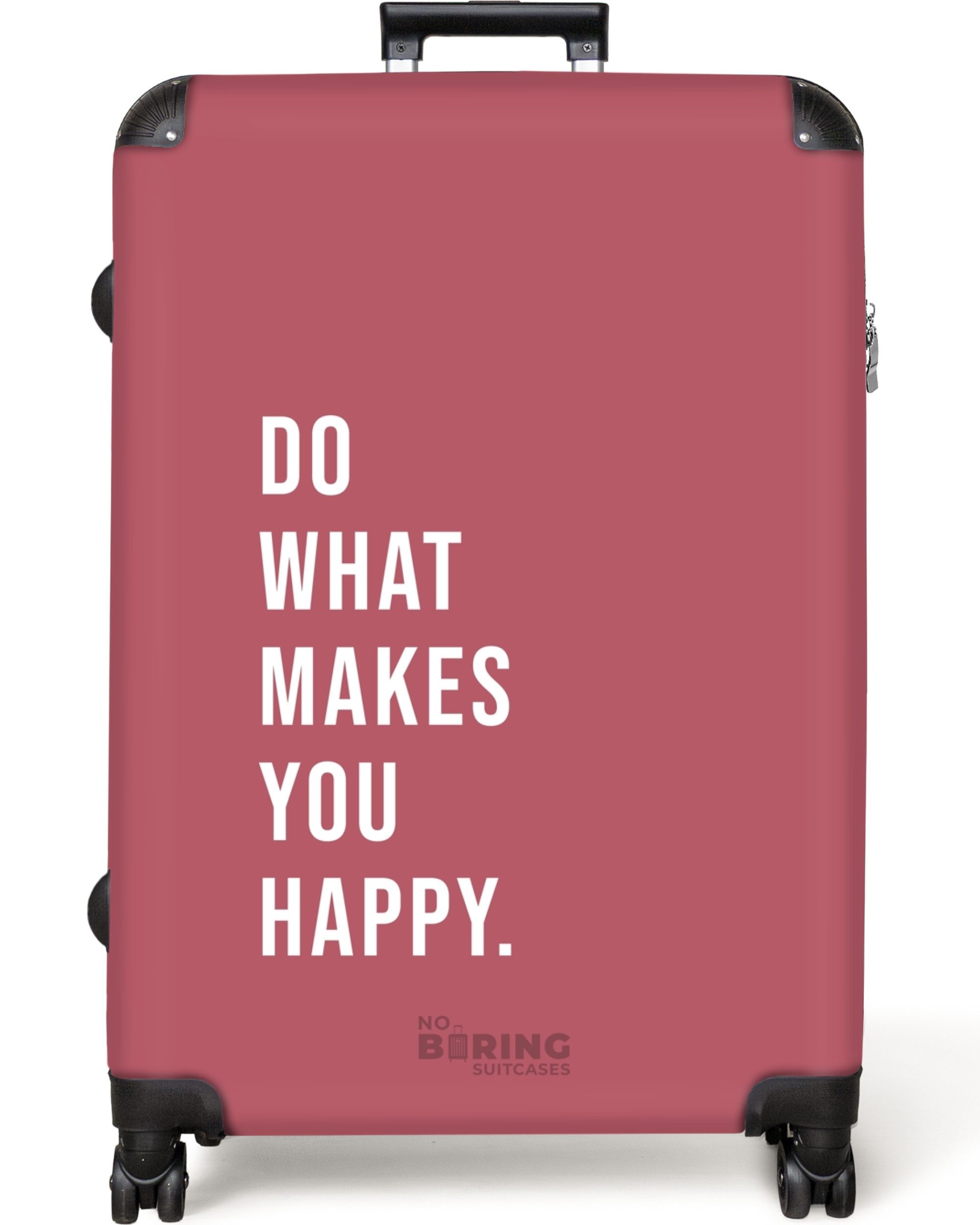 NoBoringSuitcases.com© Hartschalen-Trolley Rosa mit Zitat "Tu, günstig online kaufen