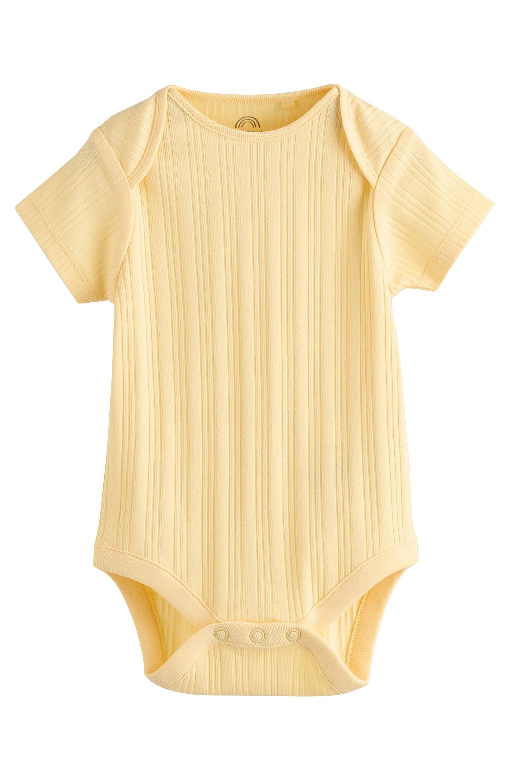 Next T-Shirt-Body Gerippte Kurzarm-Babybodys 100 % Baumwolle, 5 Stk. (5-tlg)