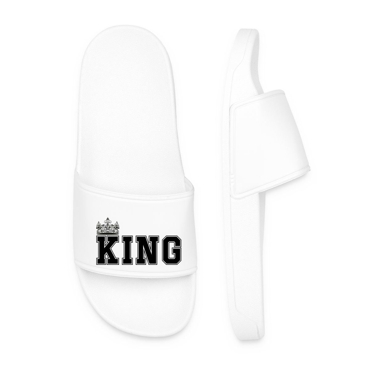 Spreadshirt King Krone König Königliches Paar Badelatschen Herren Badeschuh
