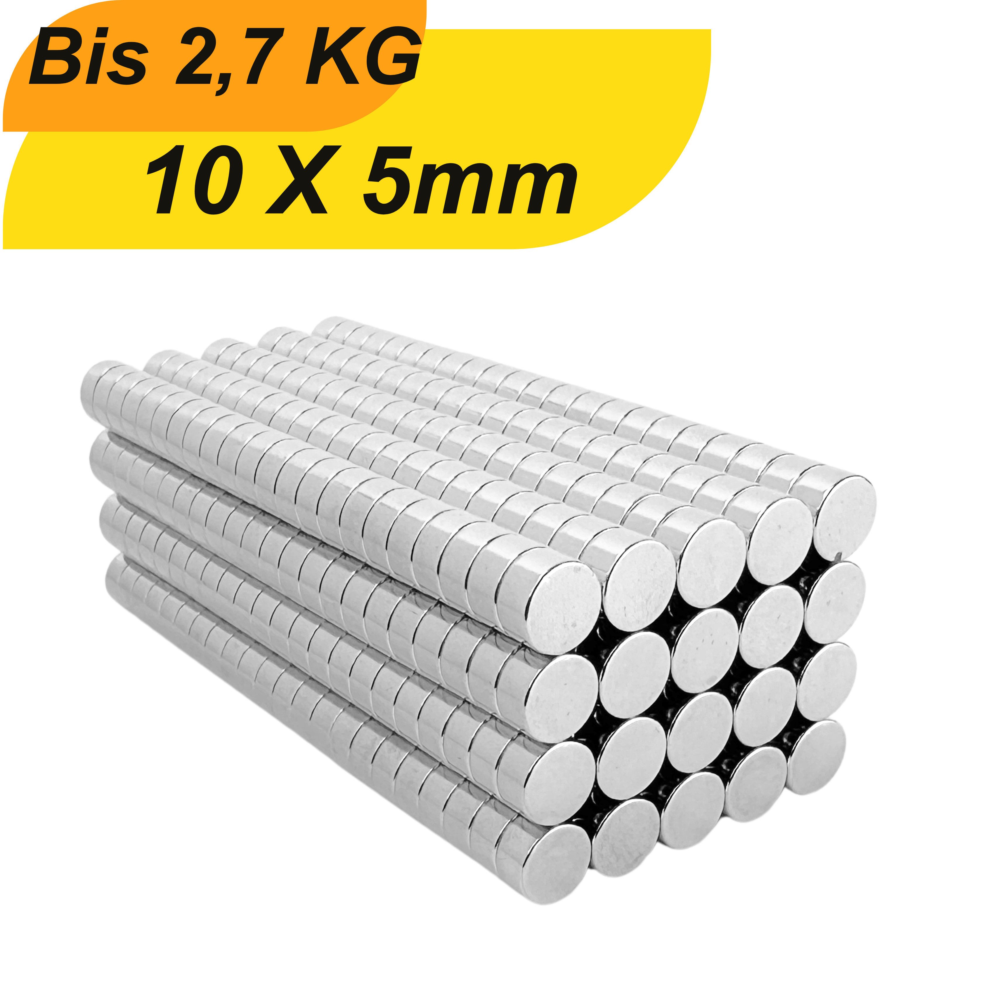 Magnet Neodym Magnet 10mm x 5mm Supermagnete hohe Haftkraft Scheibenmagnet