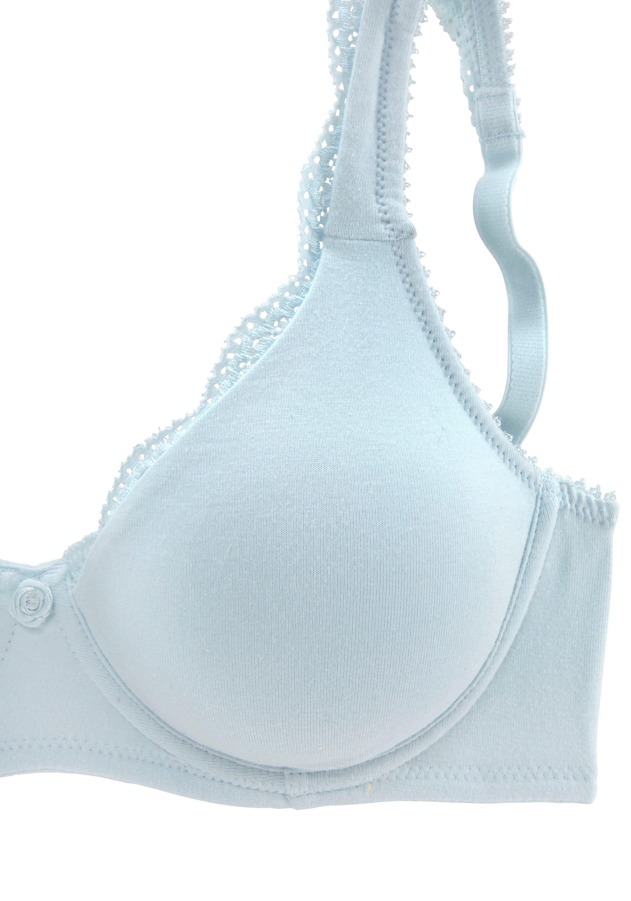 petite fleur T-Shirt-BH (Packung, 2 Stück) mit Bügel & nahtlosen Cups, Baumwoll-Qualität – ideal für große Größe