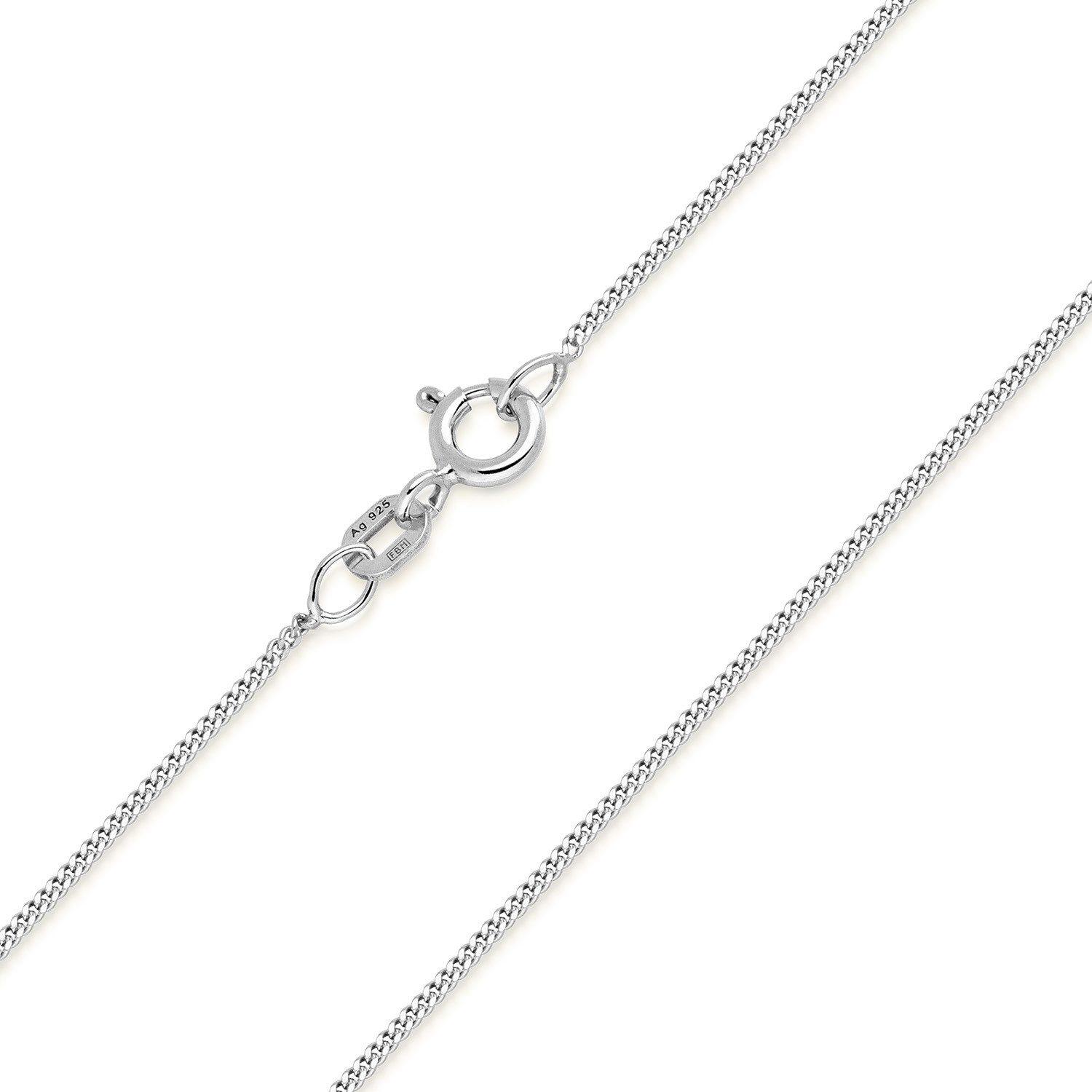 MATERIA Silberkette Damen Panzerkette Silber fein 1mm 40-120cm K32 925 Sterling Silber mehr