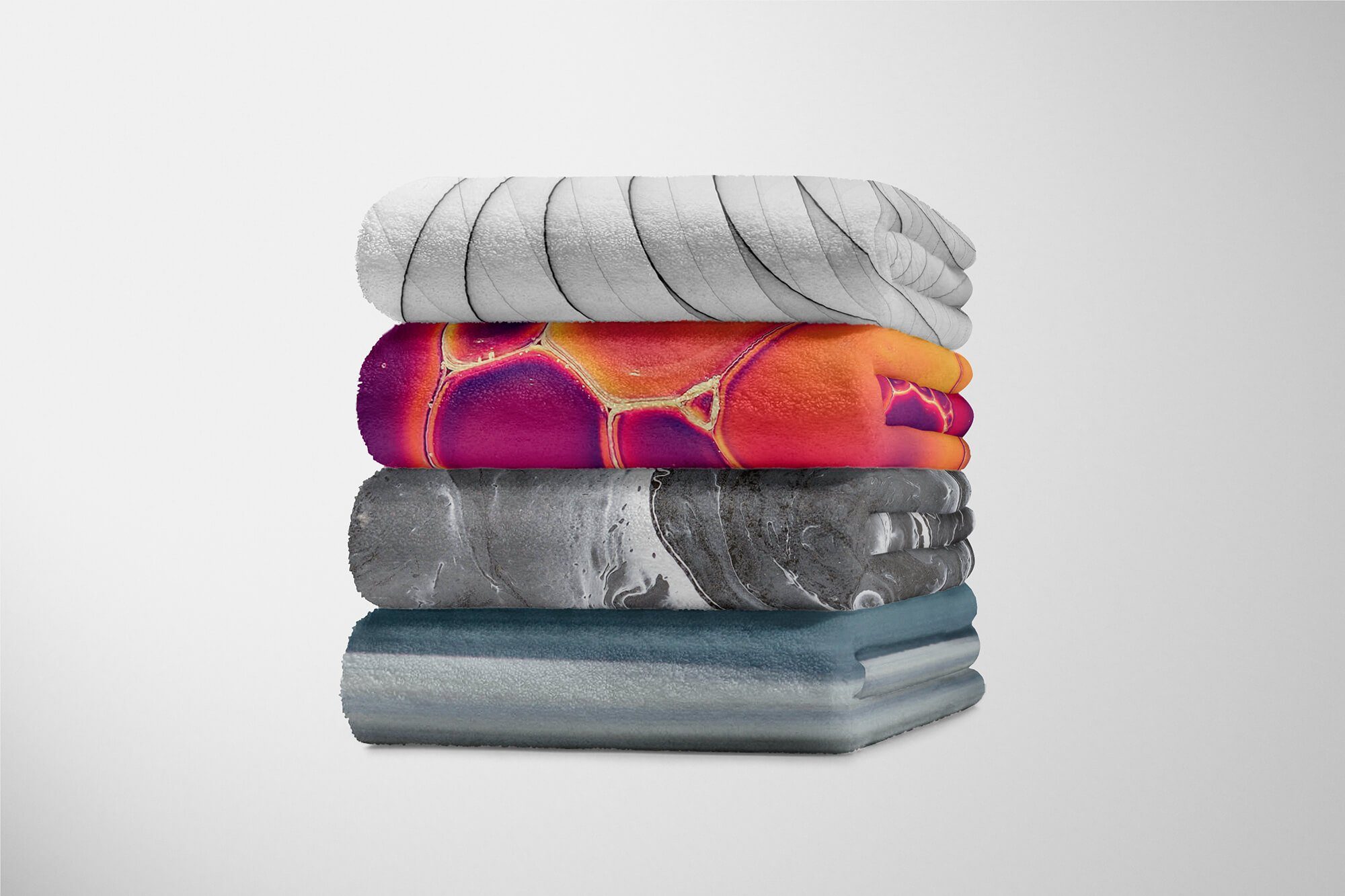 Kuscheldecke Saunatuch Fotomotiv mit Handtücher Art fließende Handtuch (1-St), Baumwolle-Polyester-Mix Sinus Strandhandtuch Nahaufnahme, Farben Handtuch