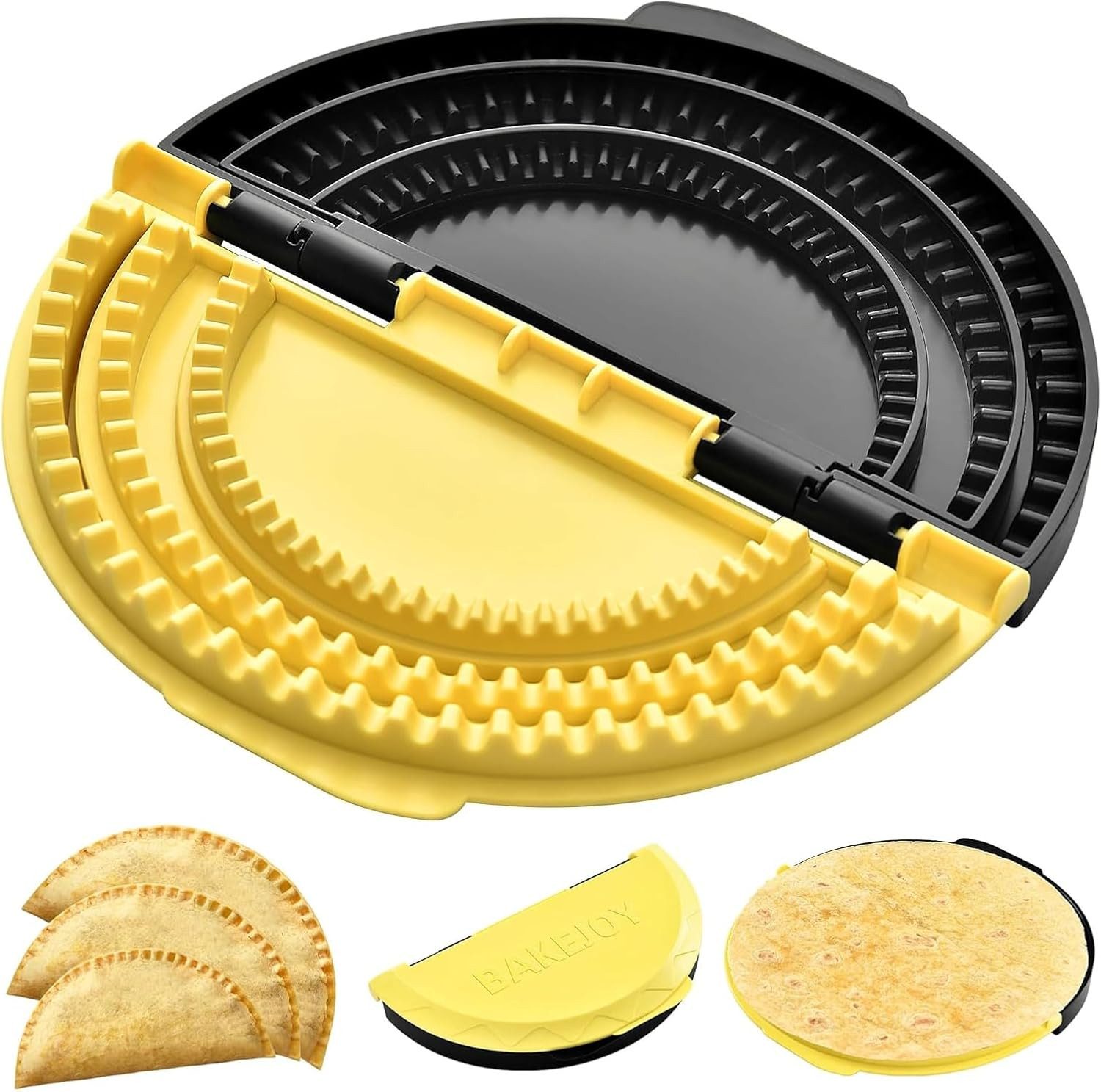 FELIXLEO Tortillaform 3 in 1 Tortilla Presse Quesadilla Maker Empanada Gelb
