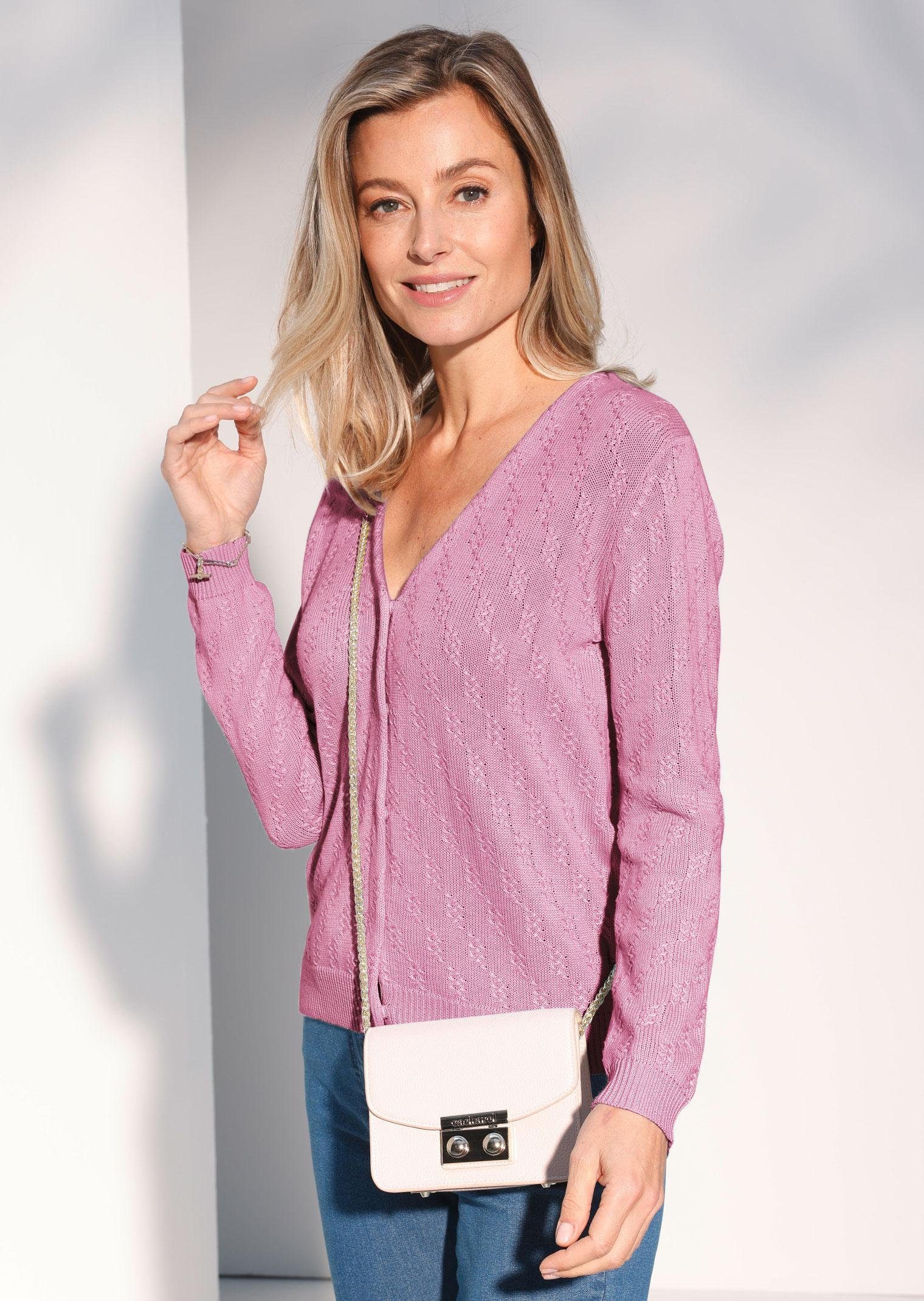 anemone Kurzgröße: Cardigan GOLDNER Strickjacke