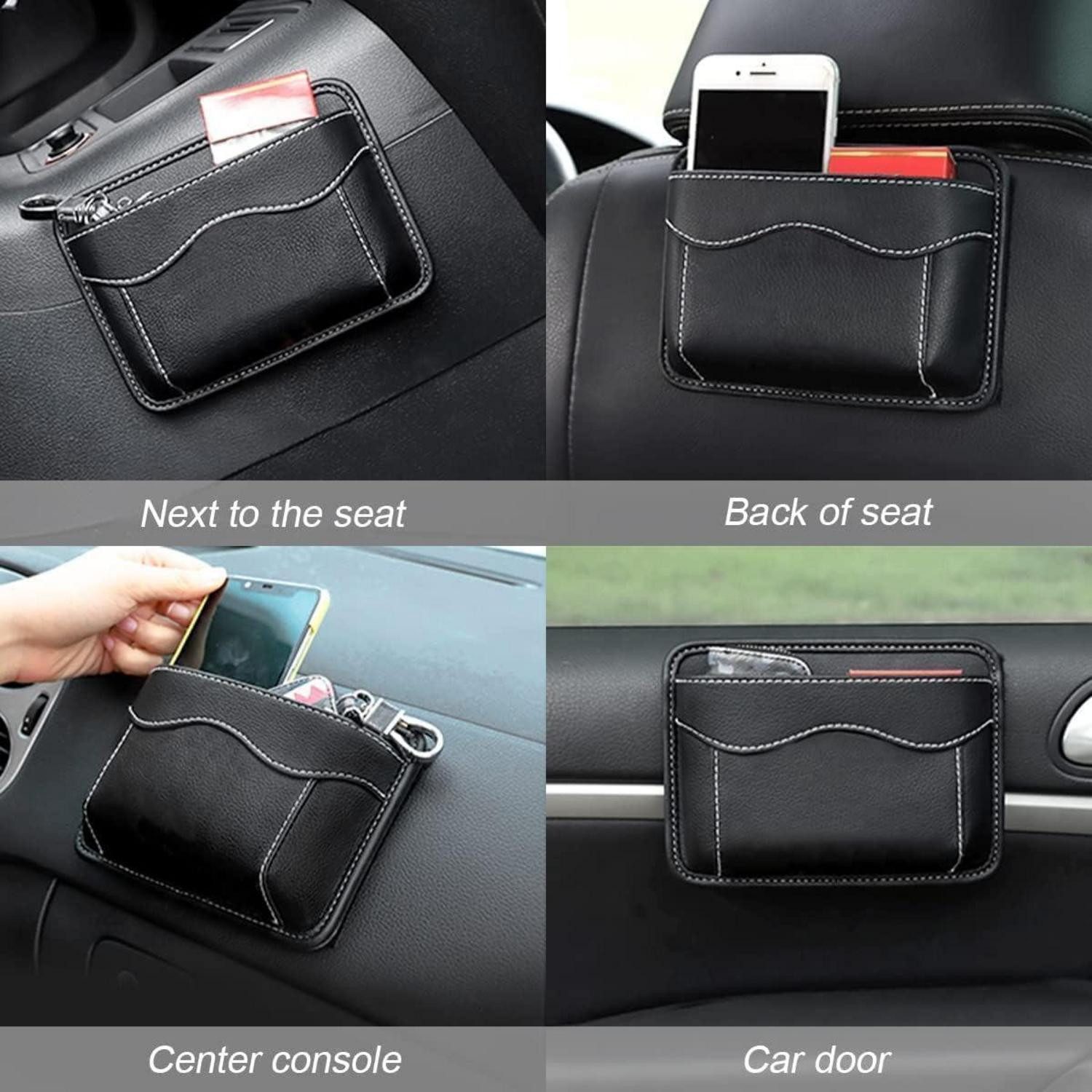 LuxusKollektion Auto-Rückenlehnentasche Seitentasche Autositz Mini-Organizer Kunstleder Aufbewahrungstasche – Bild 5 von 5