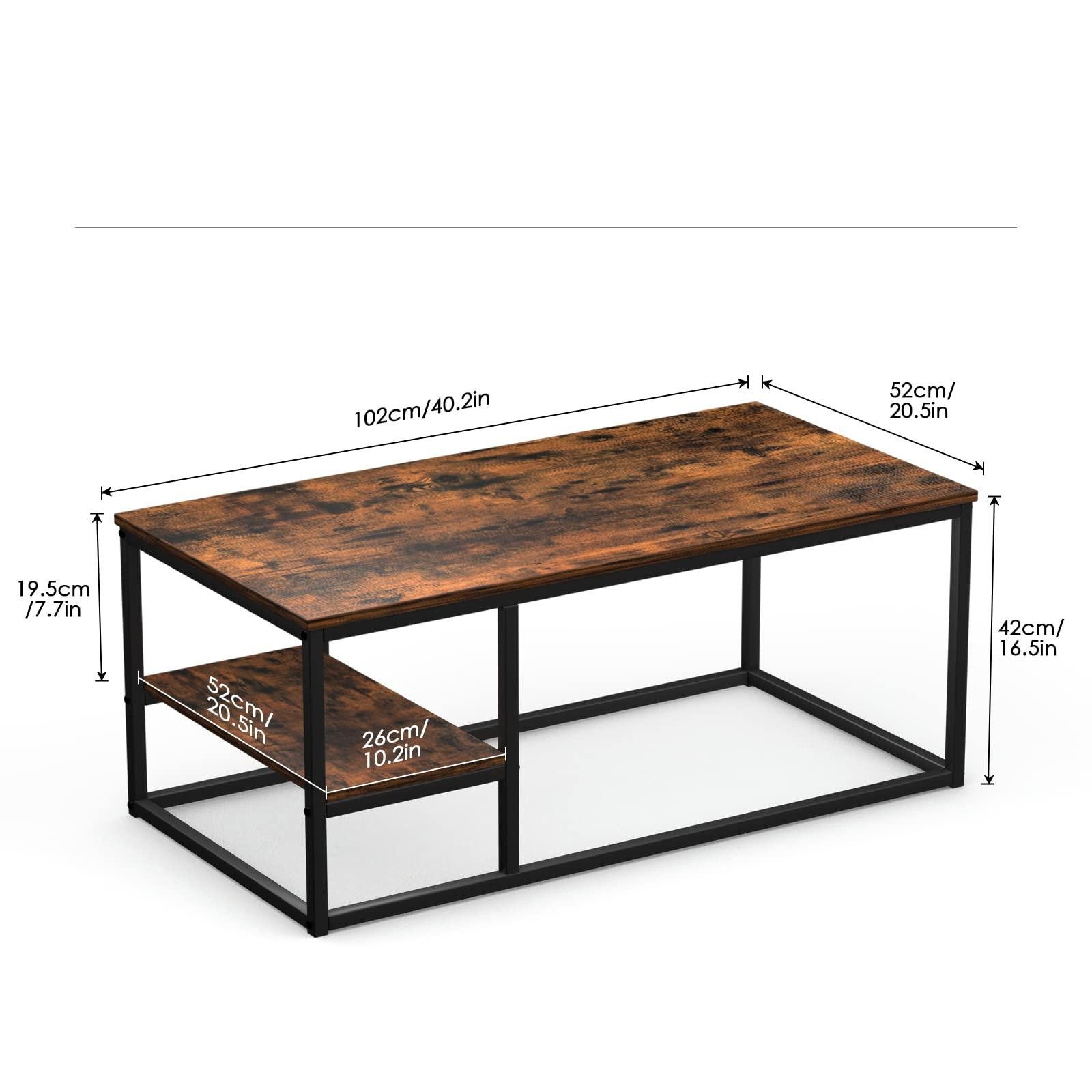 VOWNER Couchtisch Wohnzimmer Tisch, Stahlrahmen (1er-Set), Antike Farbe günstig online kaufen