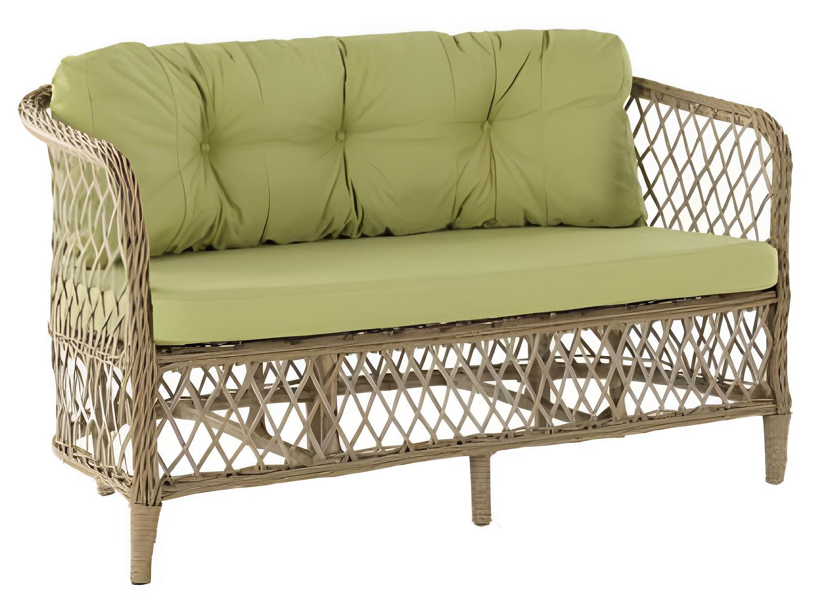 JVmoebel Gartensofa 2Sitzer-Sofa Salatfarben Moderner Stil Weiches Sitzkissen Metallrahmen, 1 Teile