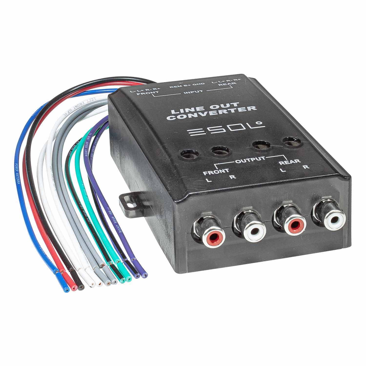 tomzz Audio Aktiv High Low Level Converter 4 Kanal auf Cinch mit Remoteerzeugung KFZ Adapter