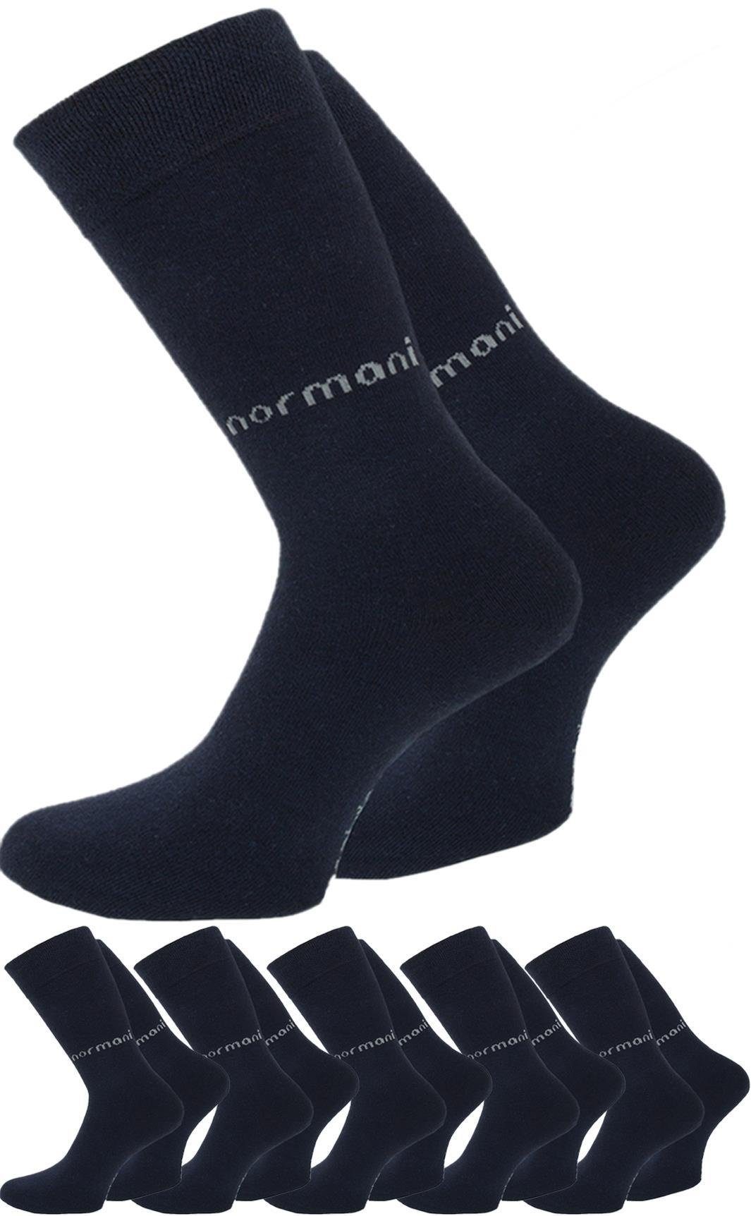 normani Basicsocken 6 Paar Herrensocken mit normani-Logo (6er-Set, 6 Paar) handgekettelte Fußspitze Marine