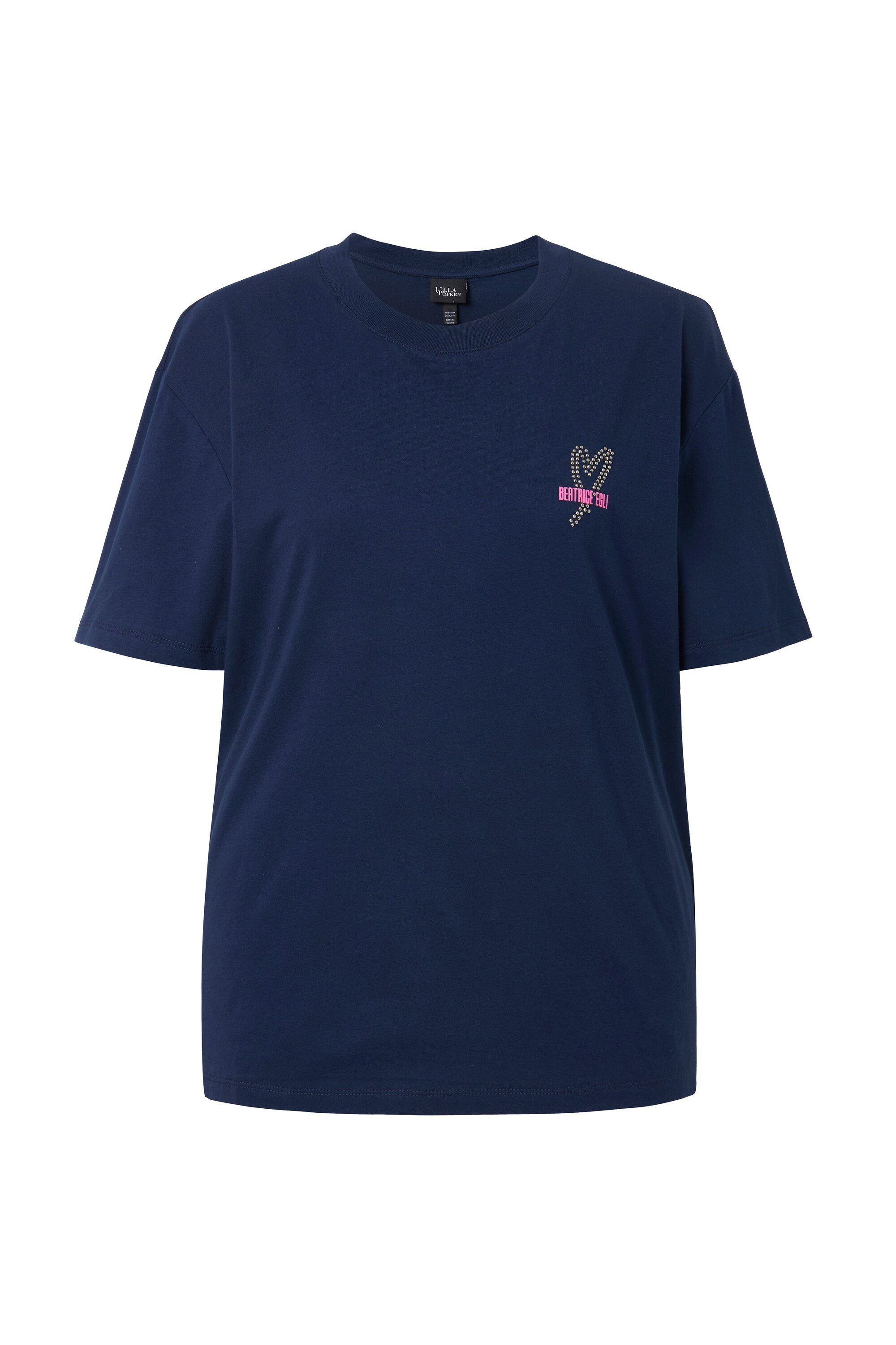 Ulla Popken T-Shirt T-Shirt oversized Herz-Motiv Halbarm