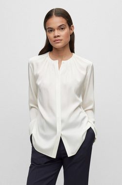 BOSS Rüschenbluse Damen Bluse aus Stretchseide BANORAH Langarm