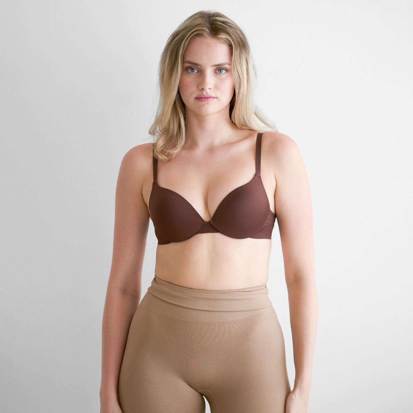 Creamy Fabrics Soft-BH Vorgeformter Push-up-Bügel-BH-Braun-85B (1-tlg) günstig online kaufen