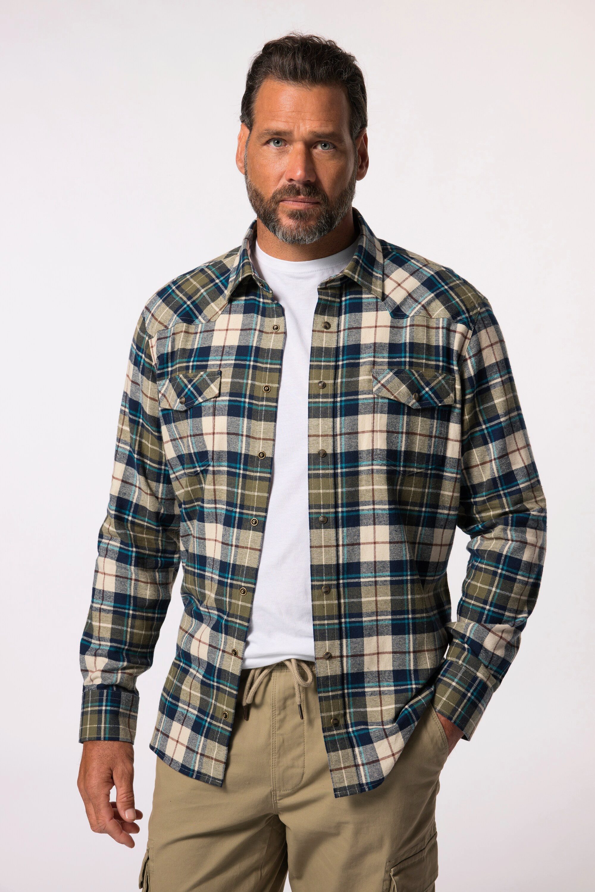 JP1880 Businesshemd JP 1880 Karo-Flanellhemd Langarm günstig online kaufen